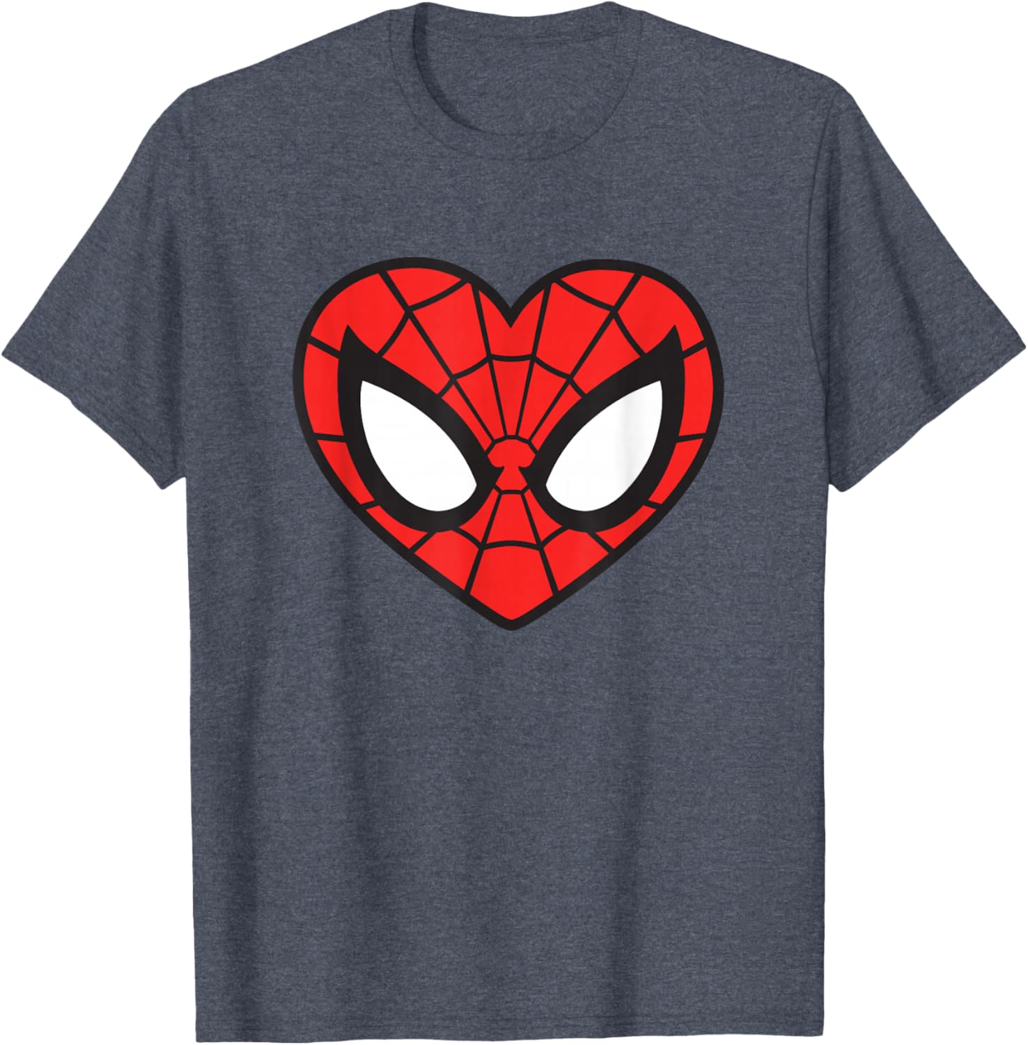 Marvel Spider-Man Heart Mask Logo T-Shirt Stylish Graphic Tee for Fans - 21