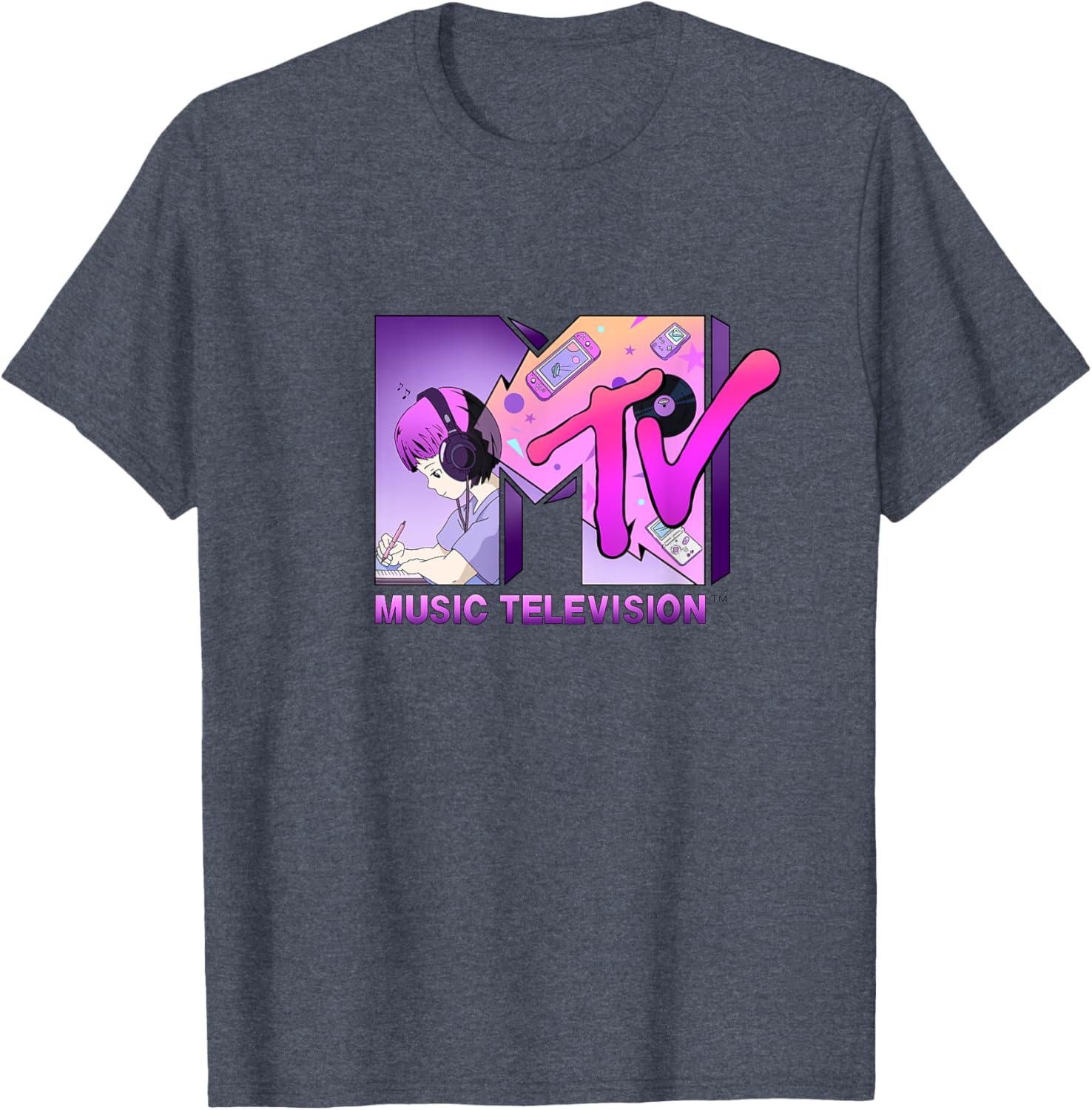 Mademark x MTV Anime Gamer Style T-Shirt with Official MTV Logo - 10