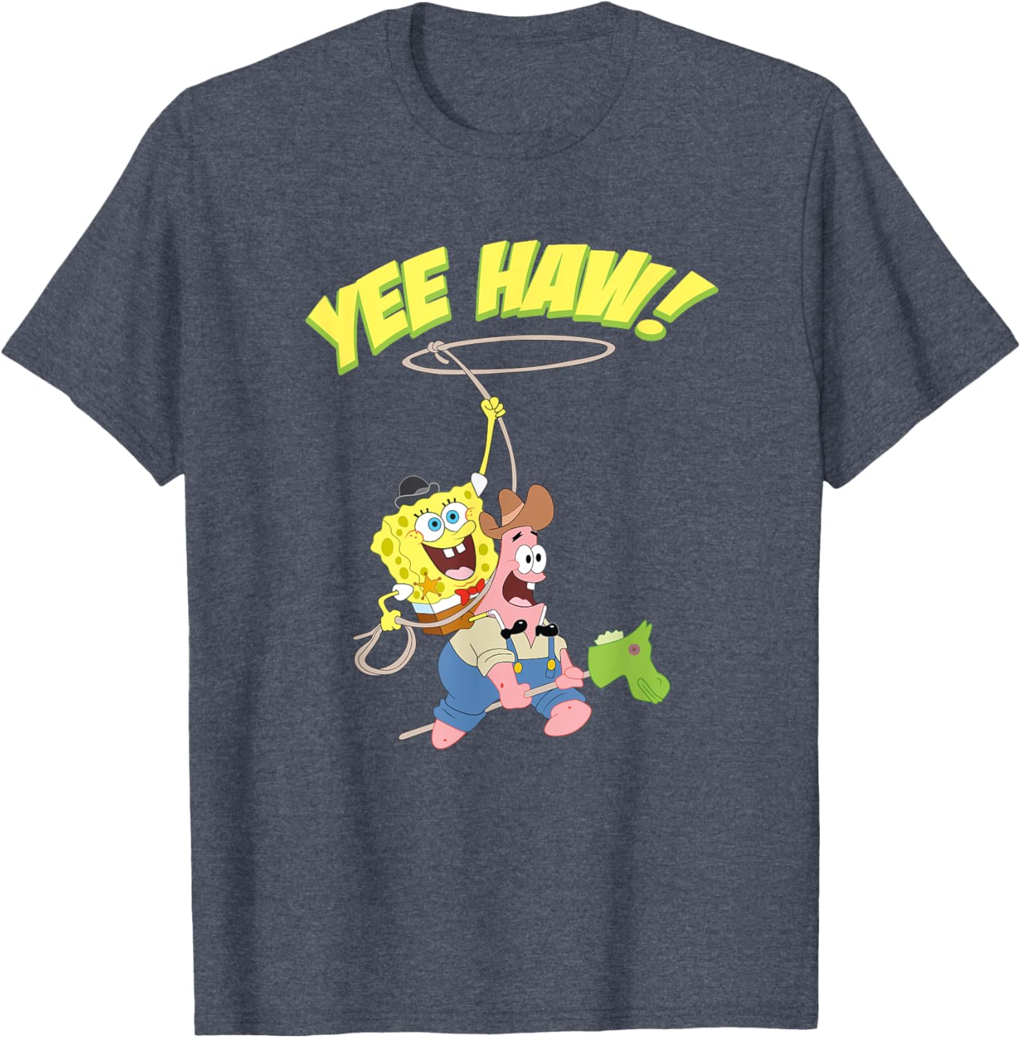 Mademark SpongeBob Patrick Cowboy Yee Haw T-Shirt Fun Apparel for Kids - 18