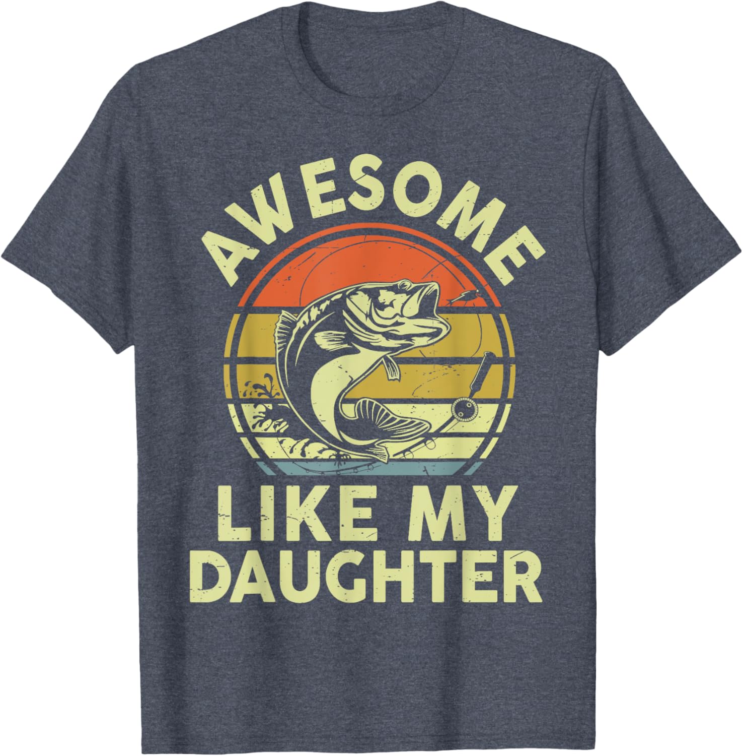 Bass Fish Dad T-Shirt Funny Papa Fishing Apparel for Daughters Love - 14