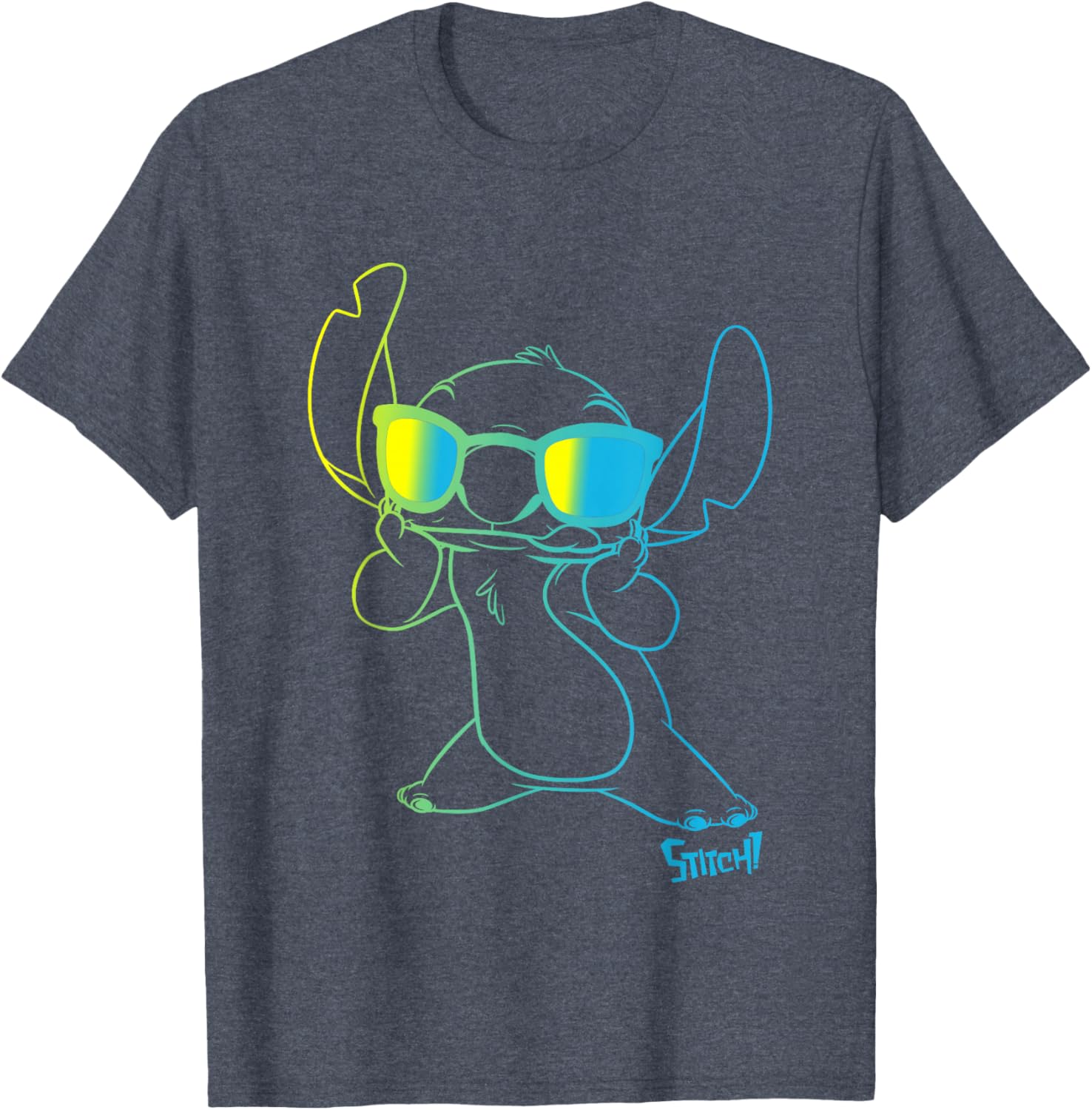 Lilo and Stitch Neon Stitch Chest Portrait T-Shirt for Trendy Fashion - 6