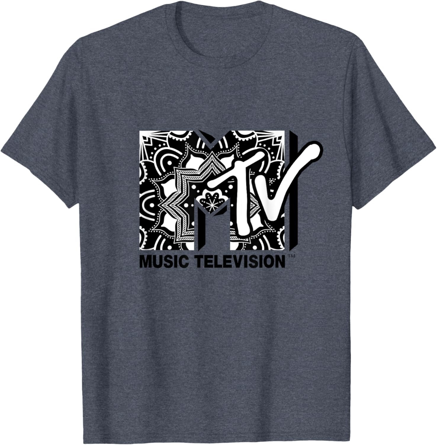 Mademark x MTV Mandala Black and White Logo T-Shirt for Trendy Style - 18