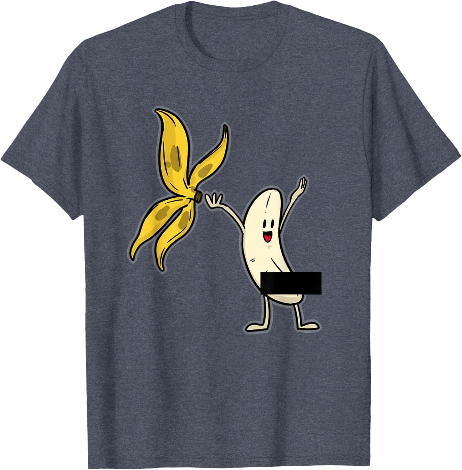 Funny Banana Striptease Censored Adult Tee Shirt for Humor Lovers - 2
