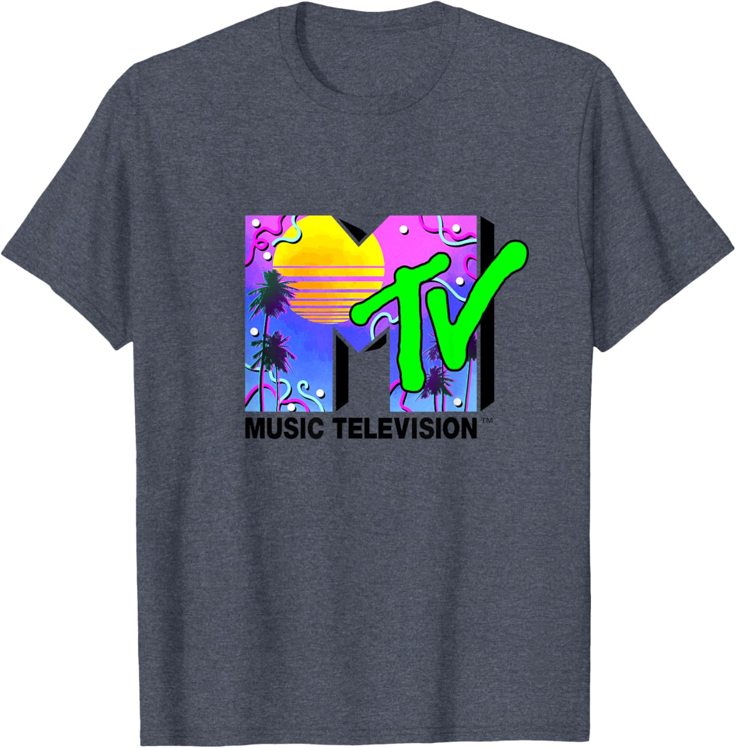 Mademark x MTV Miami Logo Art Deco Colors Sun T-Shirt for Trendy Style - 12