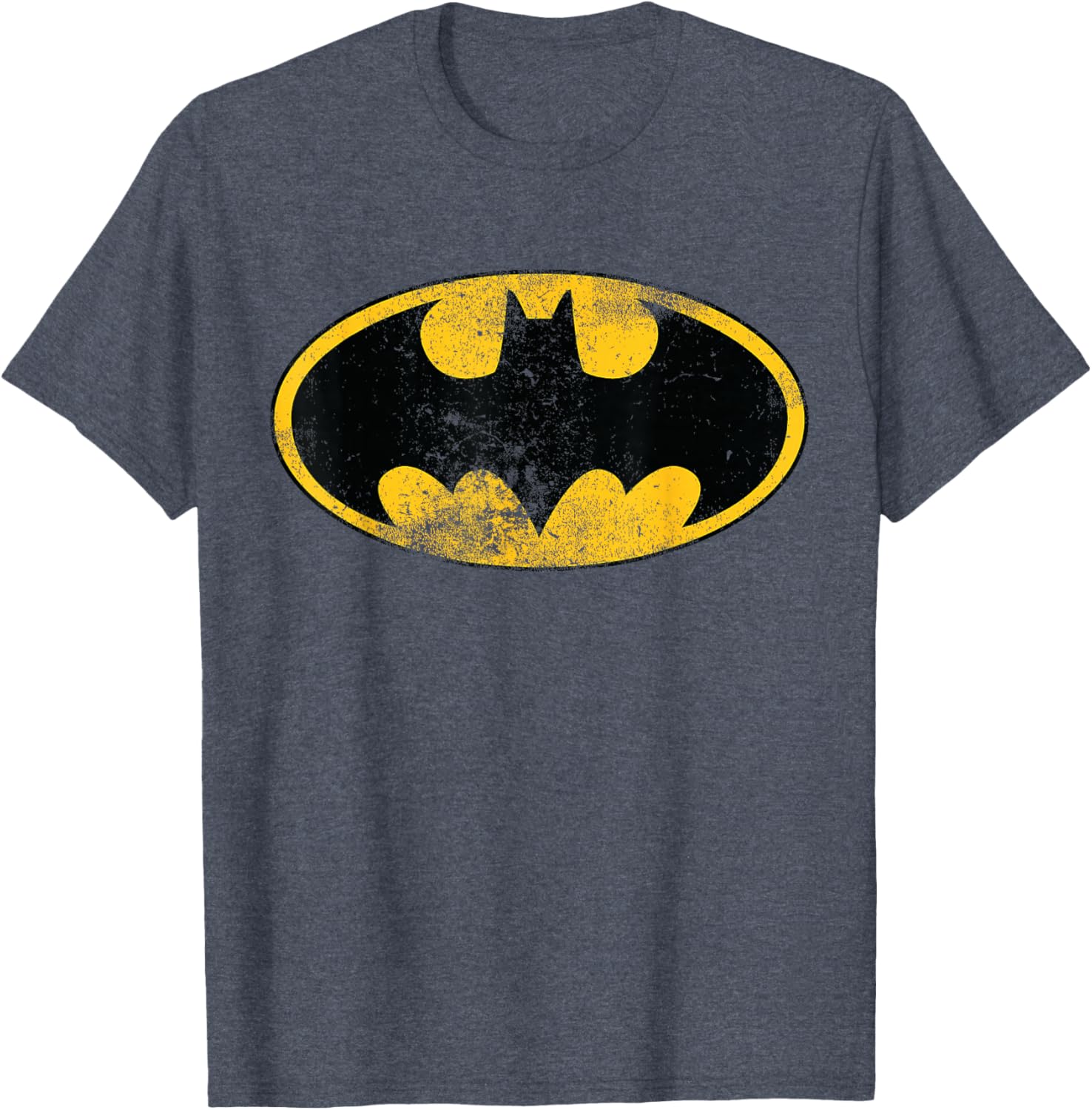 Classic Distressed DC Batman Logo T-Shirt for Superhero Fans - 14