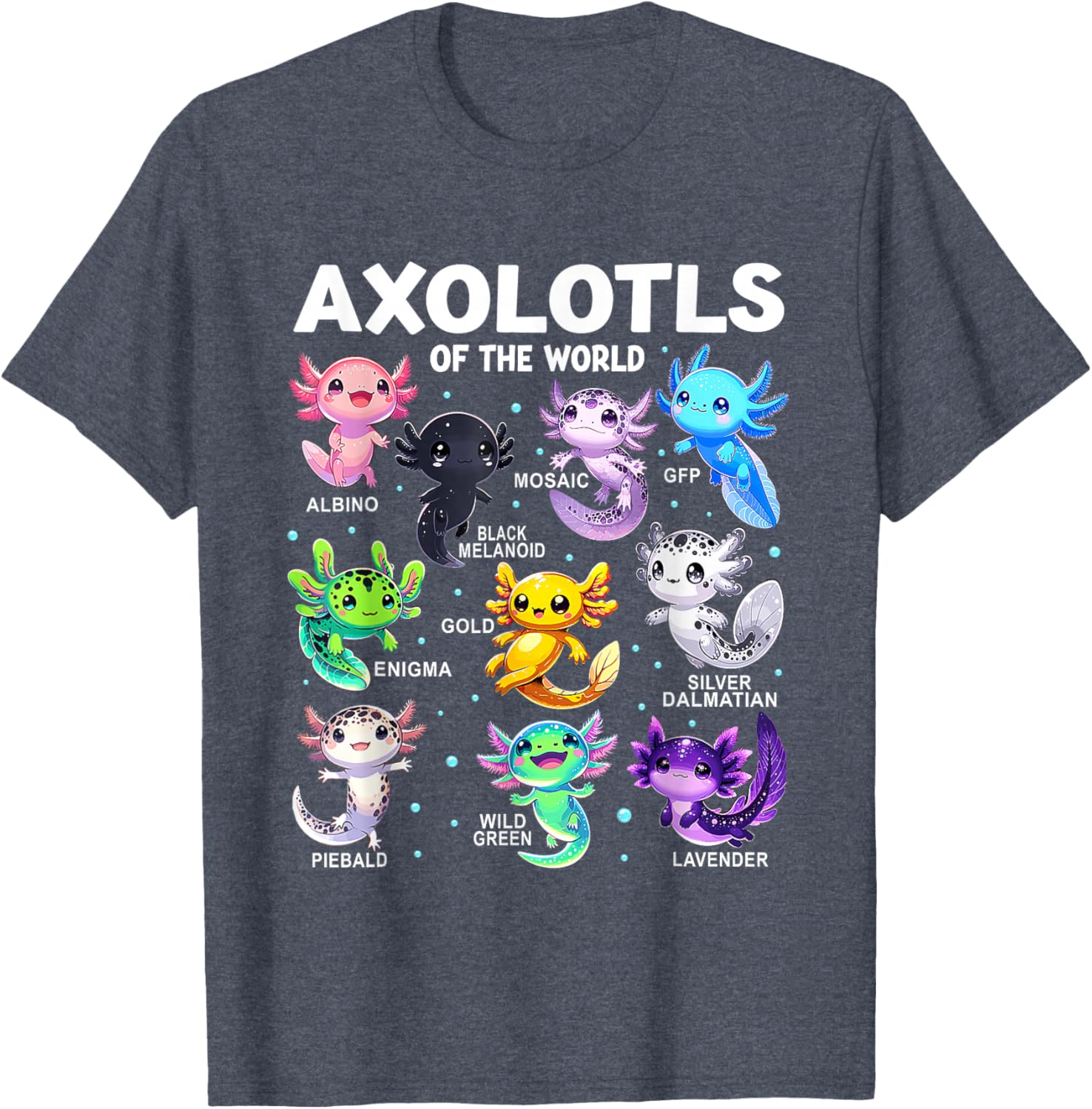 Kawaii Axolotl Graphic Tee Cute Animal T-Shirt for Axolotl Lovers - 27