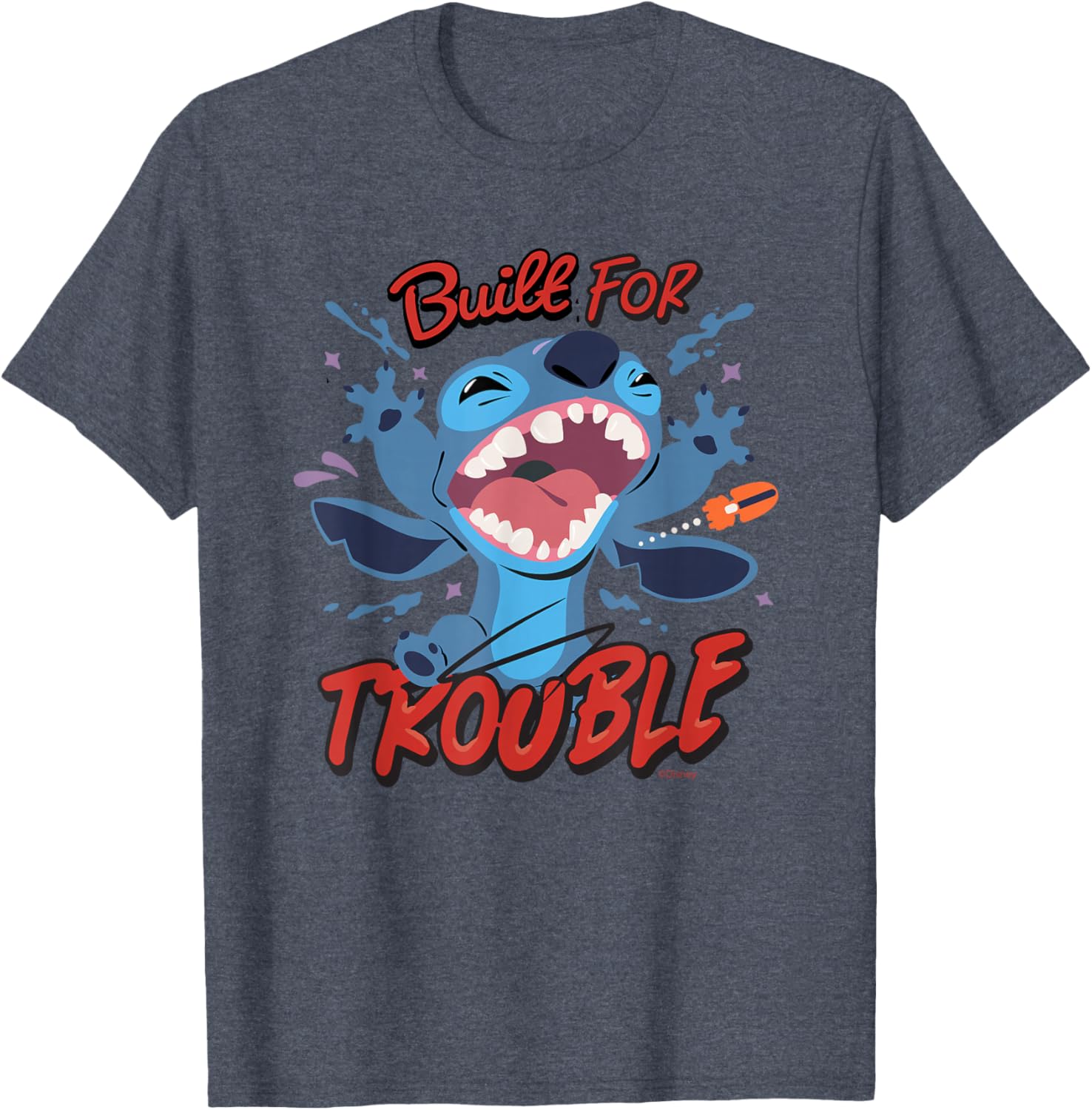 Disney Stitch Built for Trouble T-Shirt Fun Apparel for Fans of Lilo and Stitch - 14