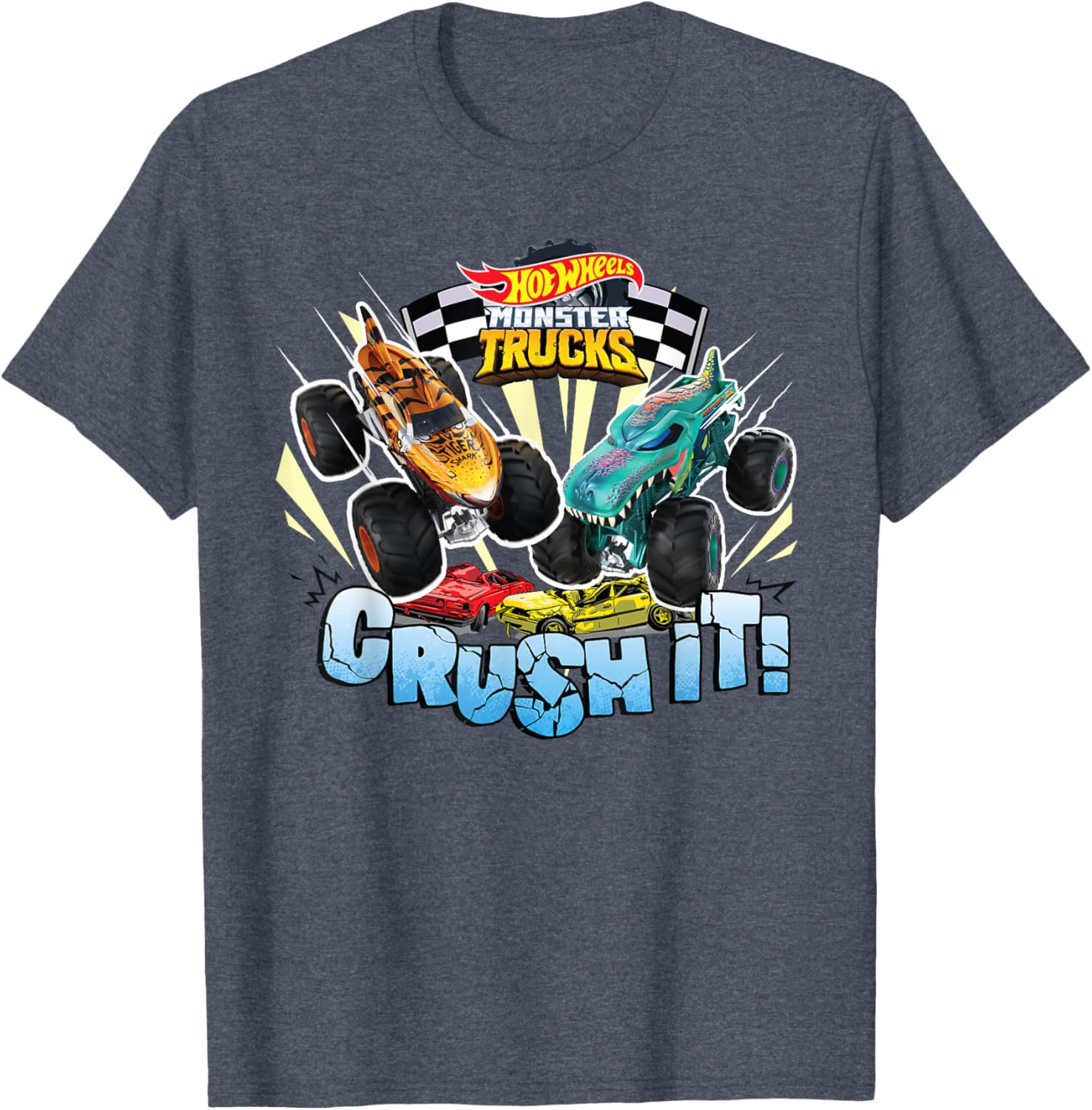 Hot Wheels Monster Trucks Crush It T-Shirt for Kids Fun and Style - 8
