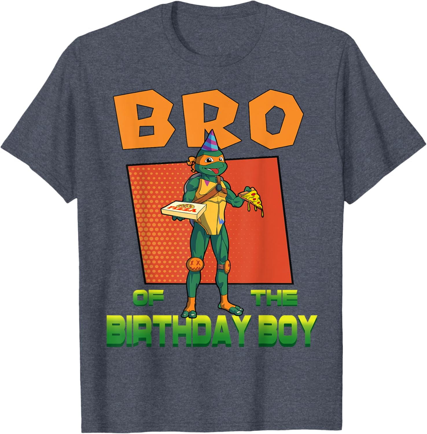 Mademark TMNT Mikey Birthday Boy Pizza Party T-Shirt for Kids - 17