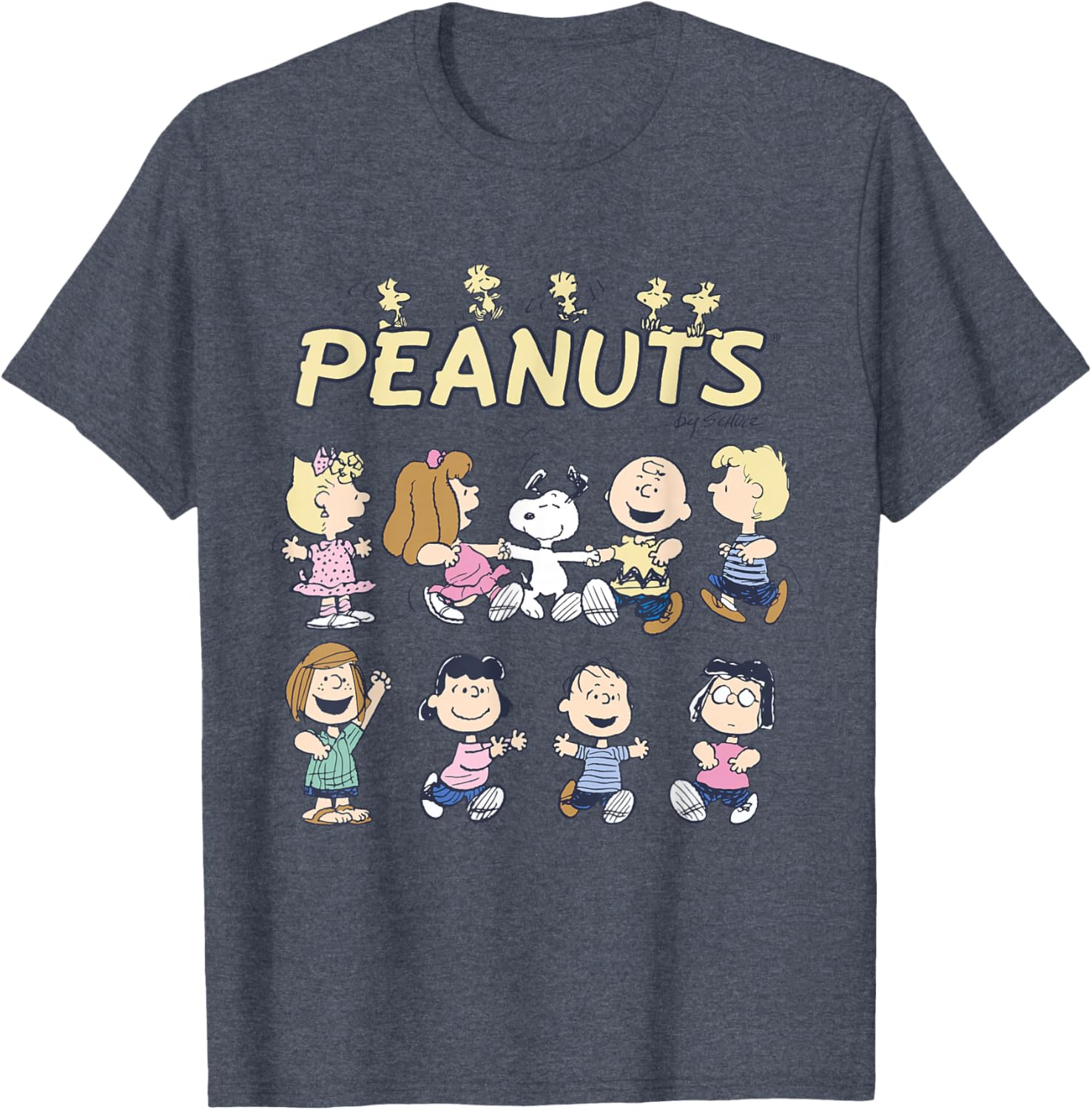 Peanuts Snoopy and Friends Dancing Short Sleeve T-Shirt for Fun Style - 11