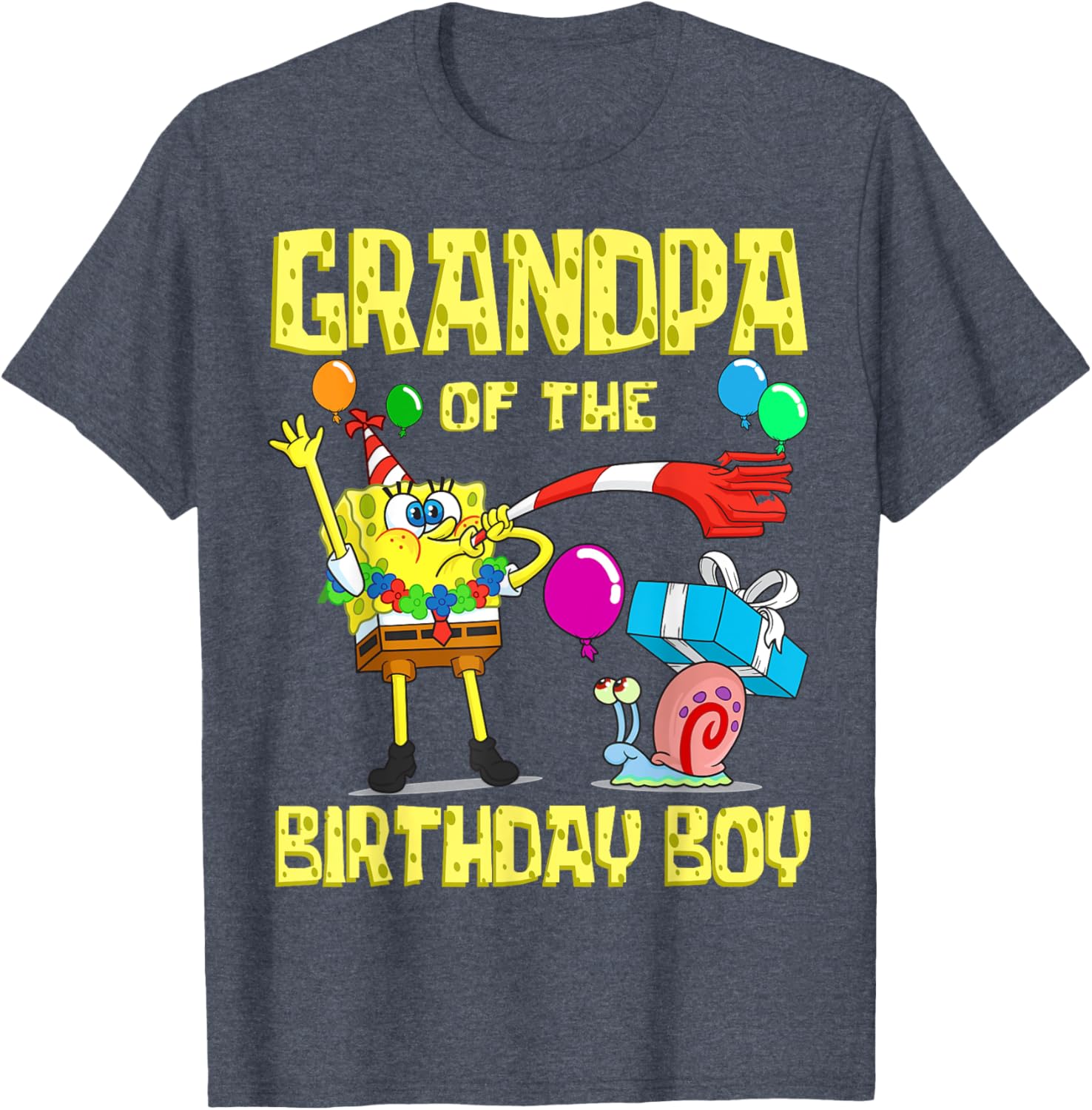 SpongeBob Grandpa of the Birthday Boy Theme Party T-Shirt for Kids - 19