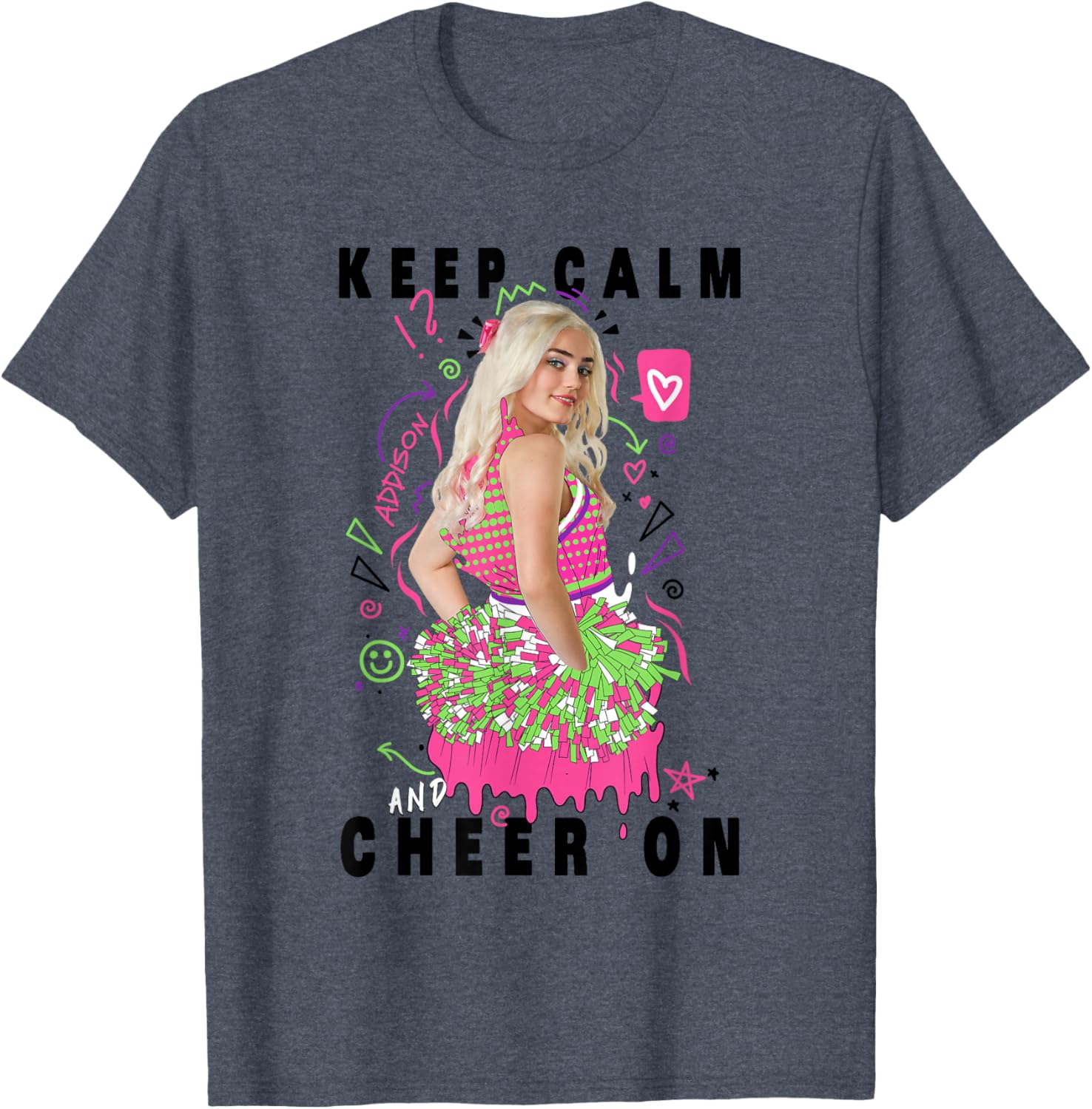 Disney Channel Zombies 2 Addison Keep Calm Cheer On T-Shirt for Fans - 11