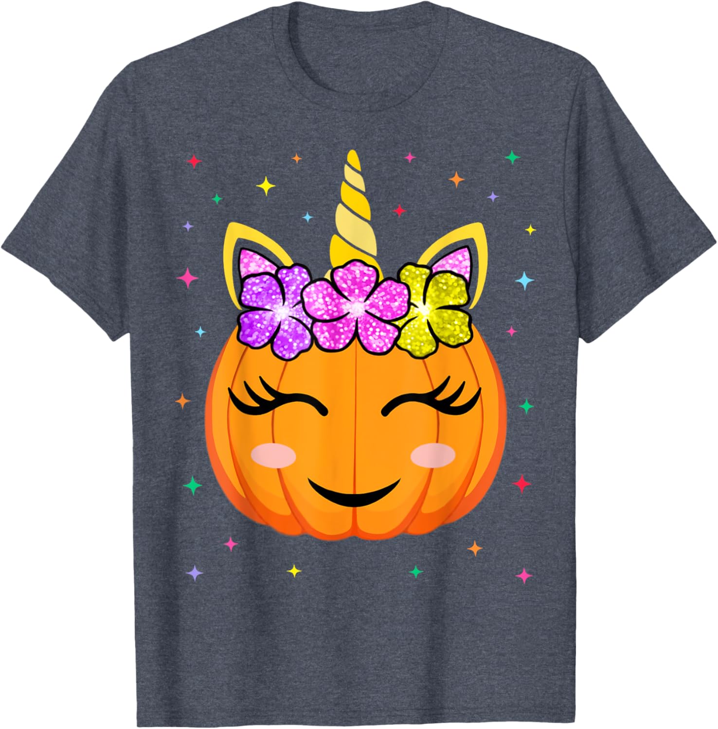 Cute Unicorn Pumpkin Halloween T-Shirt for Girls - Fun Kids Costume - 5