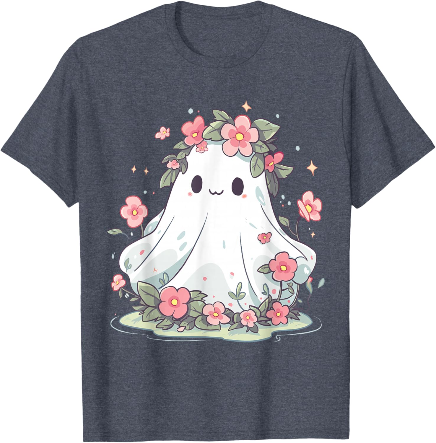 Floral Ghost Halloween Shirt for Girls and Women – Fun Costume T-Shirt - 29