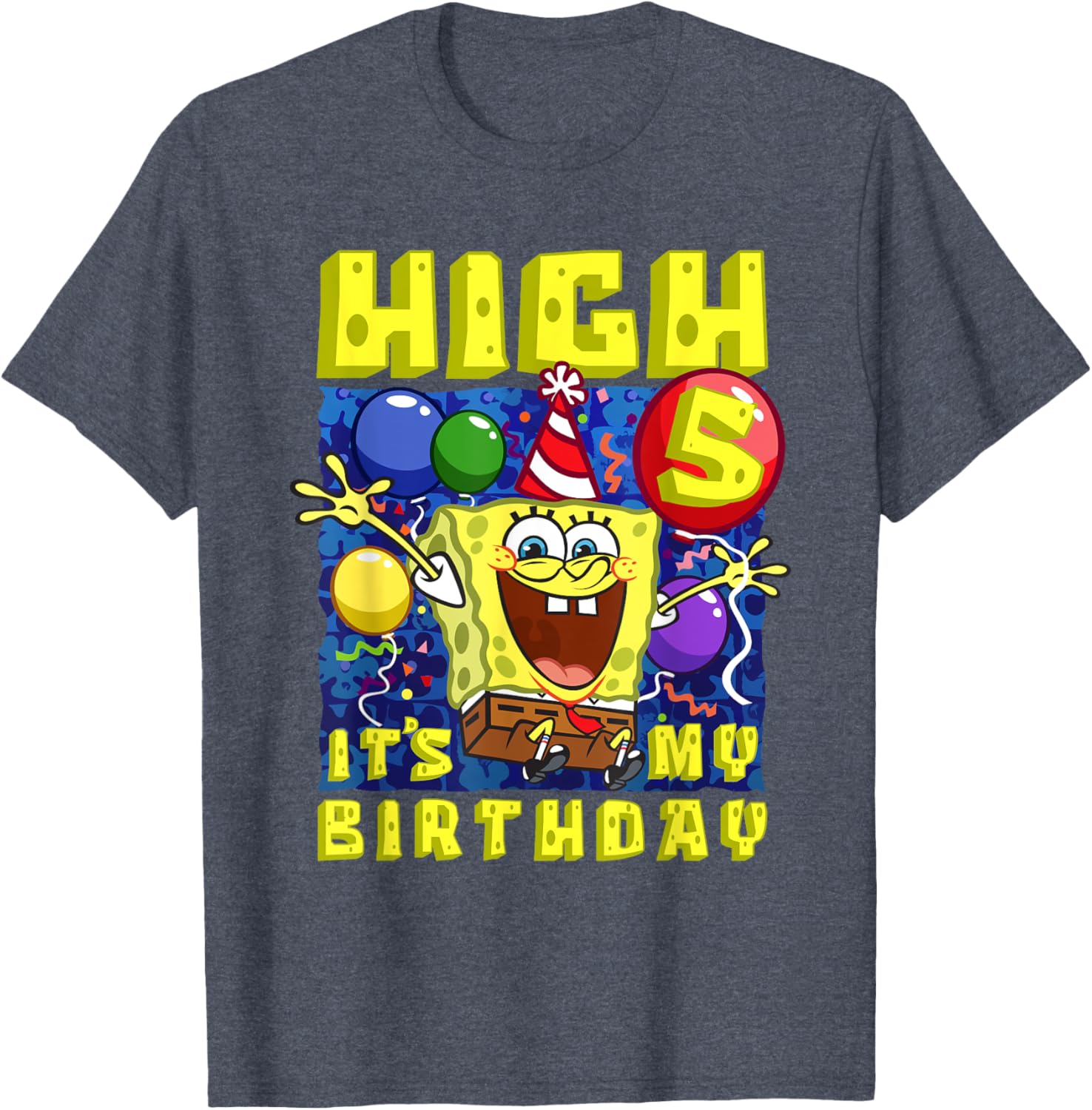 SpongeBob SquarePants Birthday T-Shirt for Boys and Girls Age 5 - 12