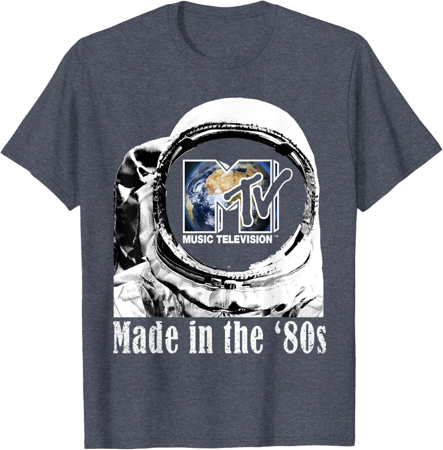 Mademark x MTV 80s Astronaut T-Shirt with Earth Logo for Retro Vibes - 2