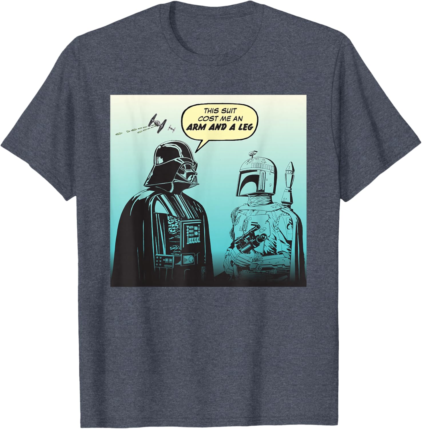 Star Wars Funny Darth Vader and Boba Fett Comic T-Shirt for Fans - 13