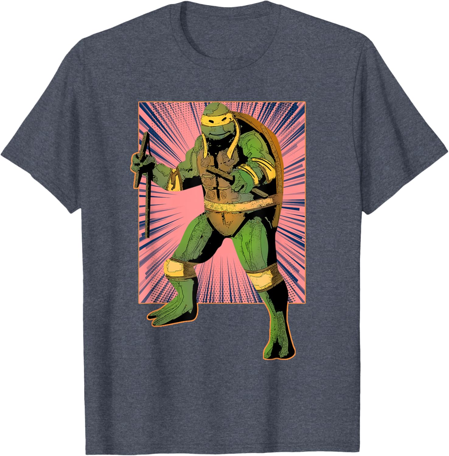Mademark Teenage Mutant Ninja Turtles Michelangelo Retro Burst T-Shirt - 5
