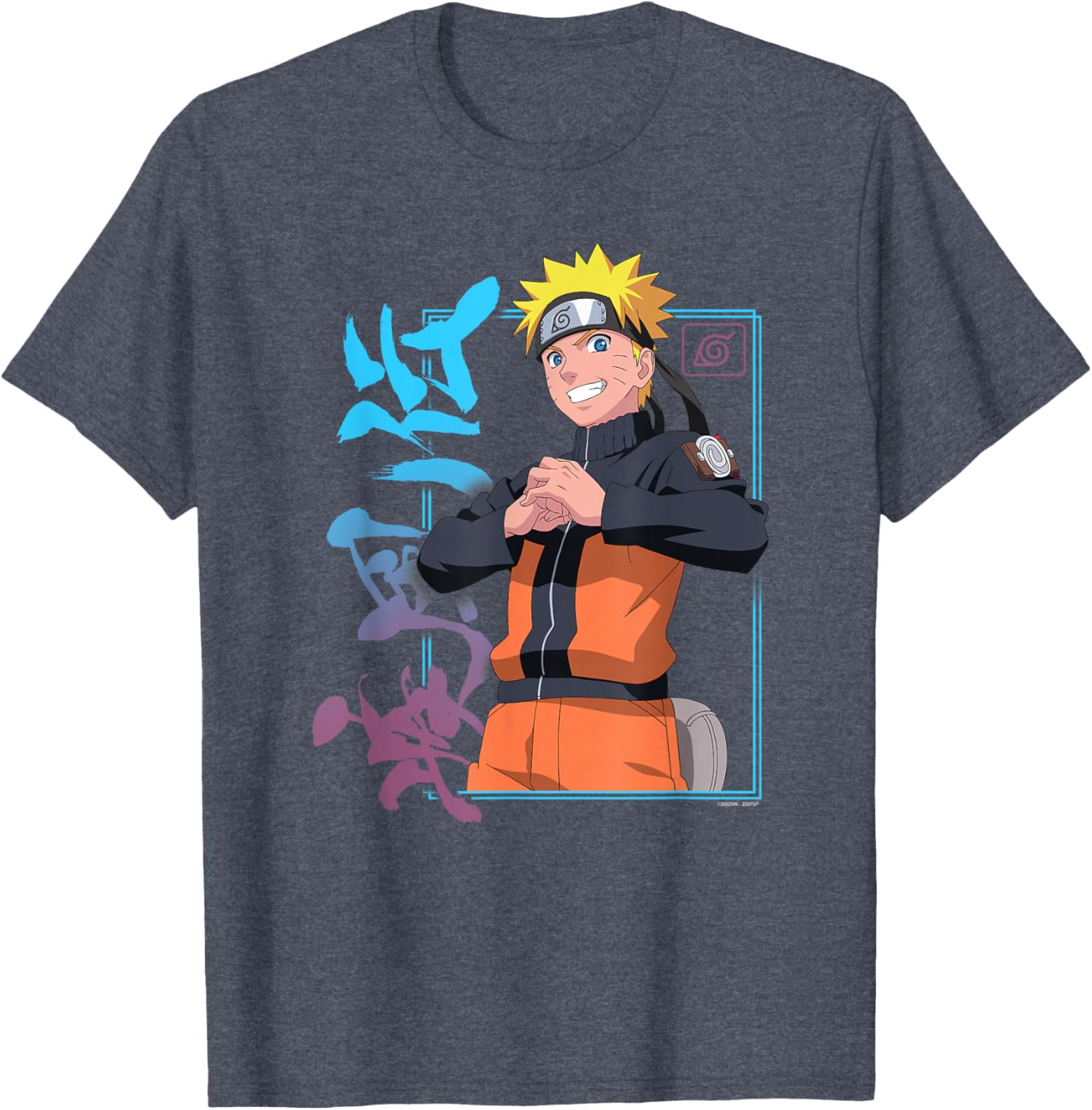 Naruto Shippuden Kanji Frame T-Shirt for Anime Fans - Stylish Apparel - 10