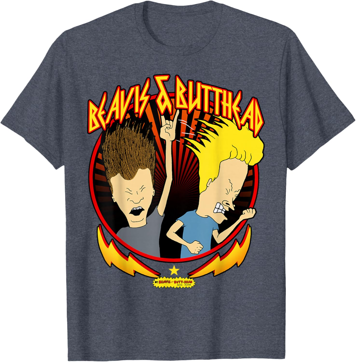 Beavis and Butt-Head Metal Colors Rock Out Graphic T-Shirt for Fans - 6