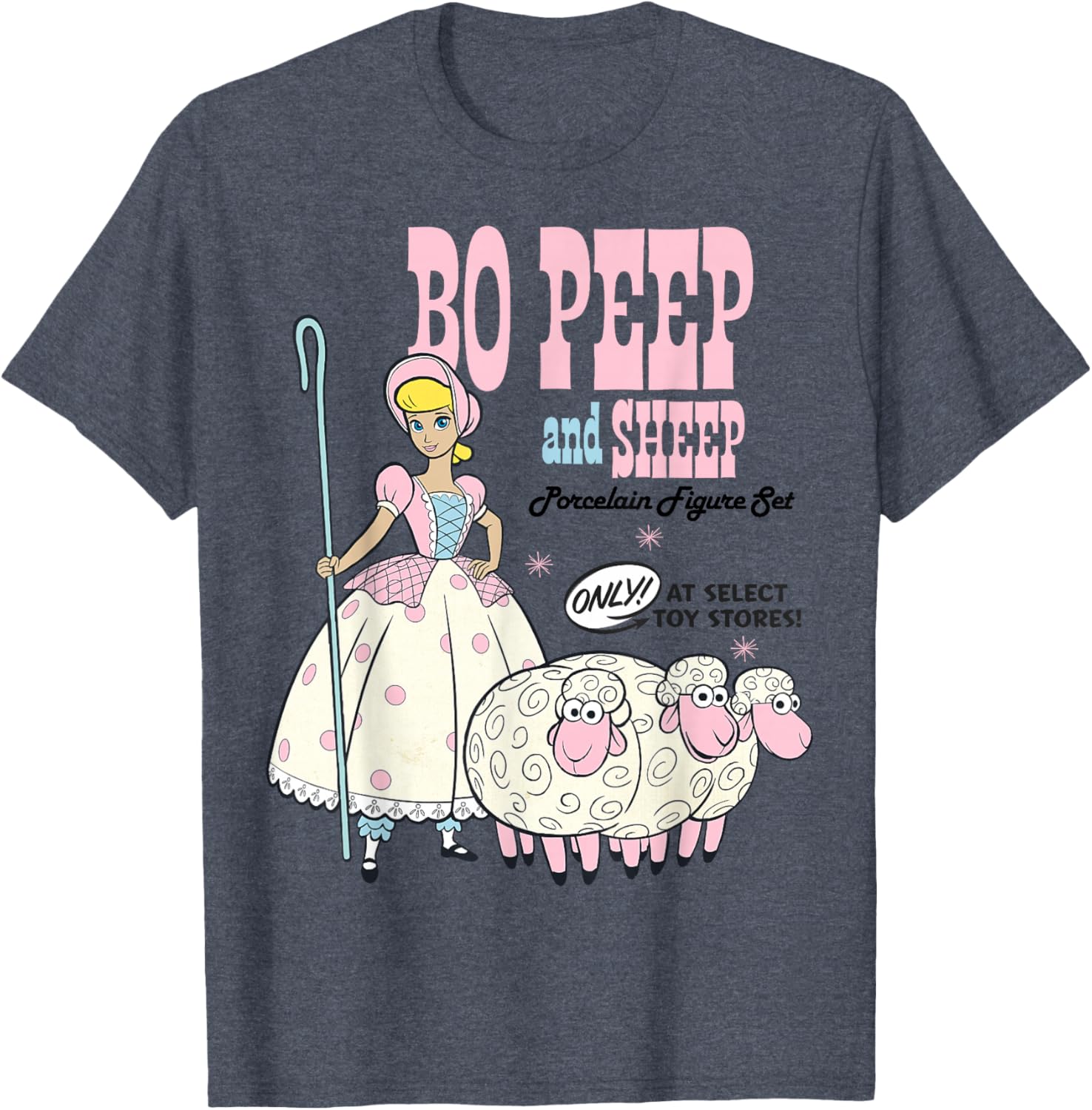 Disney Pixar Toy Story 4 Bo Peep T-Shirt Cute Sheep Graphic Tee - 2