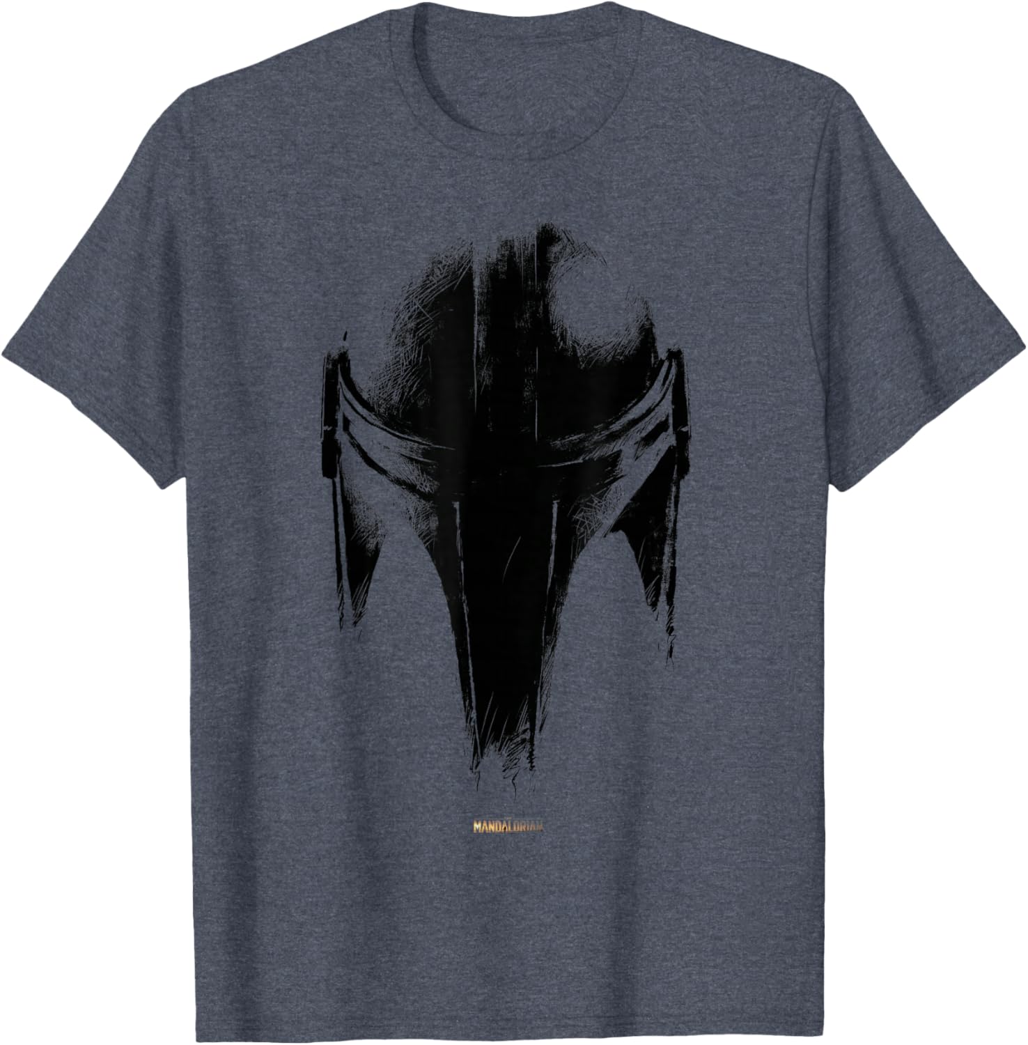 Star Wars The Mandalorian Dark Helmet Sketched T-Shirt for Fans - 6