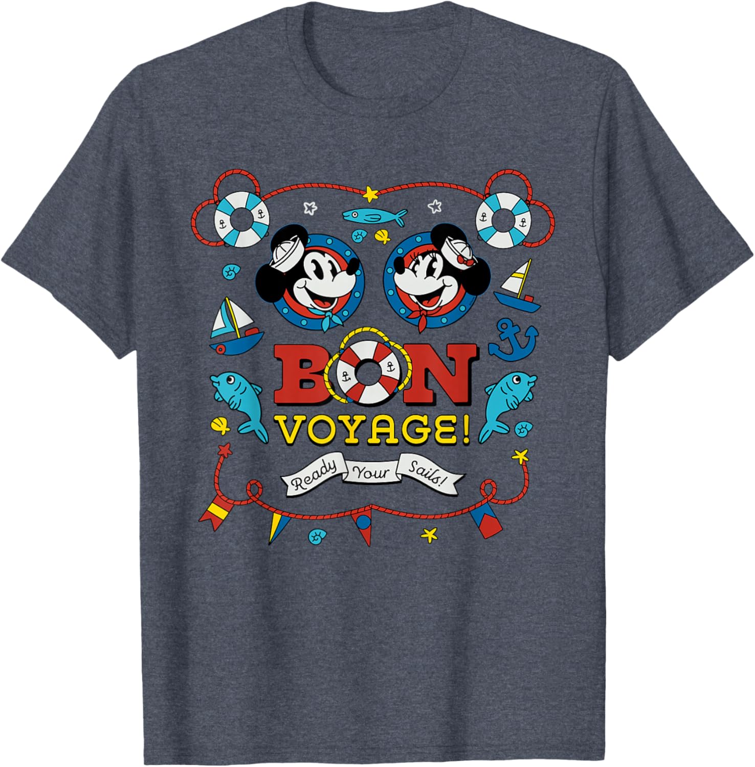 Disney Cruise Mickey and Minnie Mouse Bon Voyage Vacation T-Shirt - 19