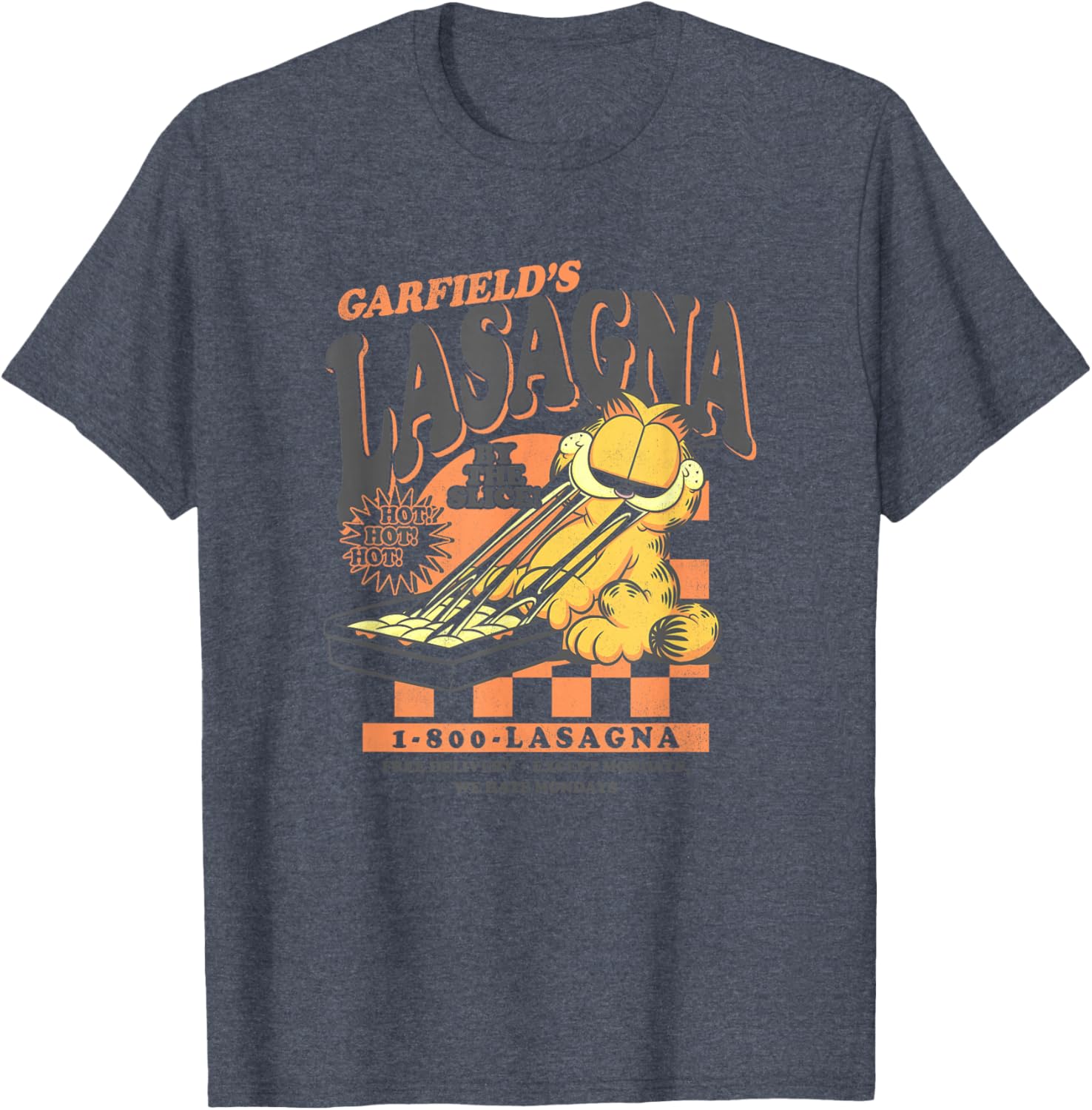 Garfield Vintage Lasagna Poster T-Shirt for Fun Food Lovers - 3