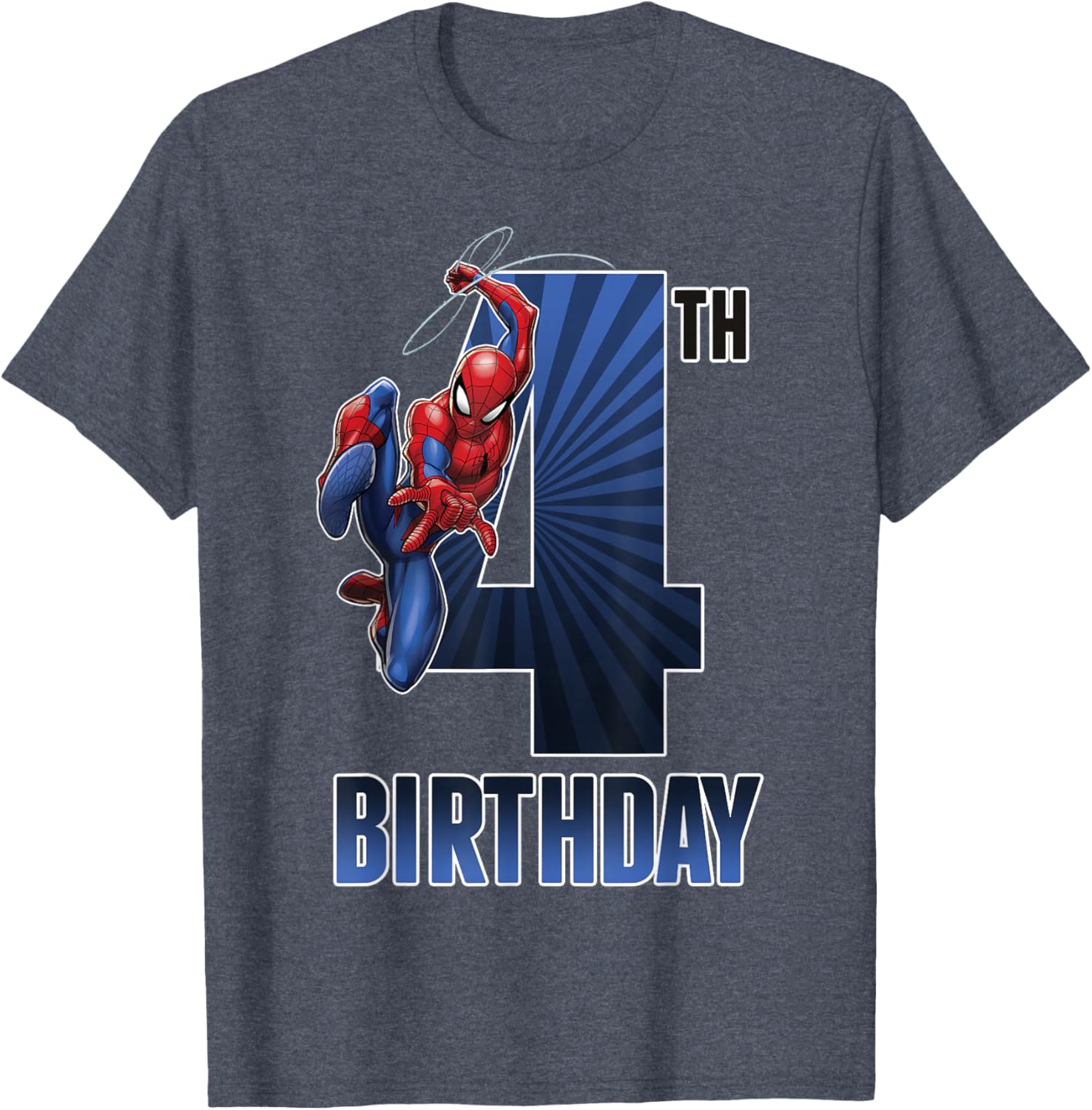 Marvel Spider-Man 4th Birthday Swinging Graphic T-Shirt for Kids - 1