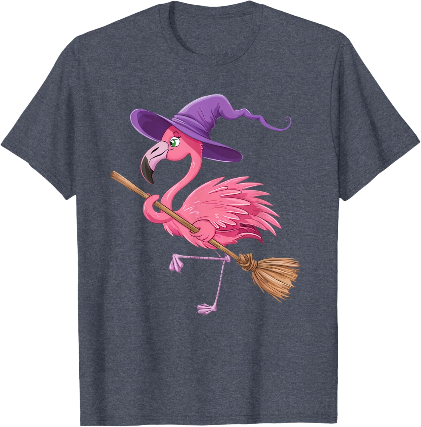 Halloween Flamingo Witch Hat T-Shirt for Men, Women, and Kids - 1