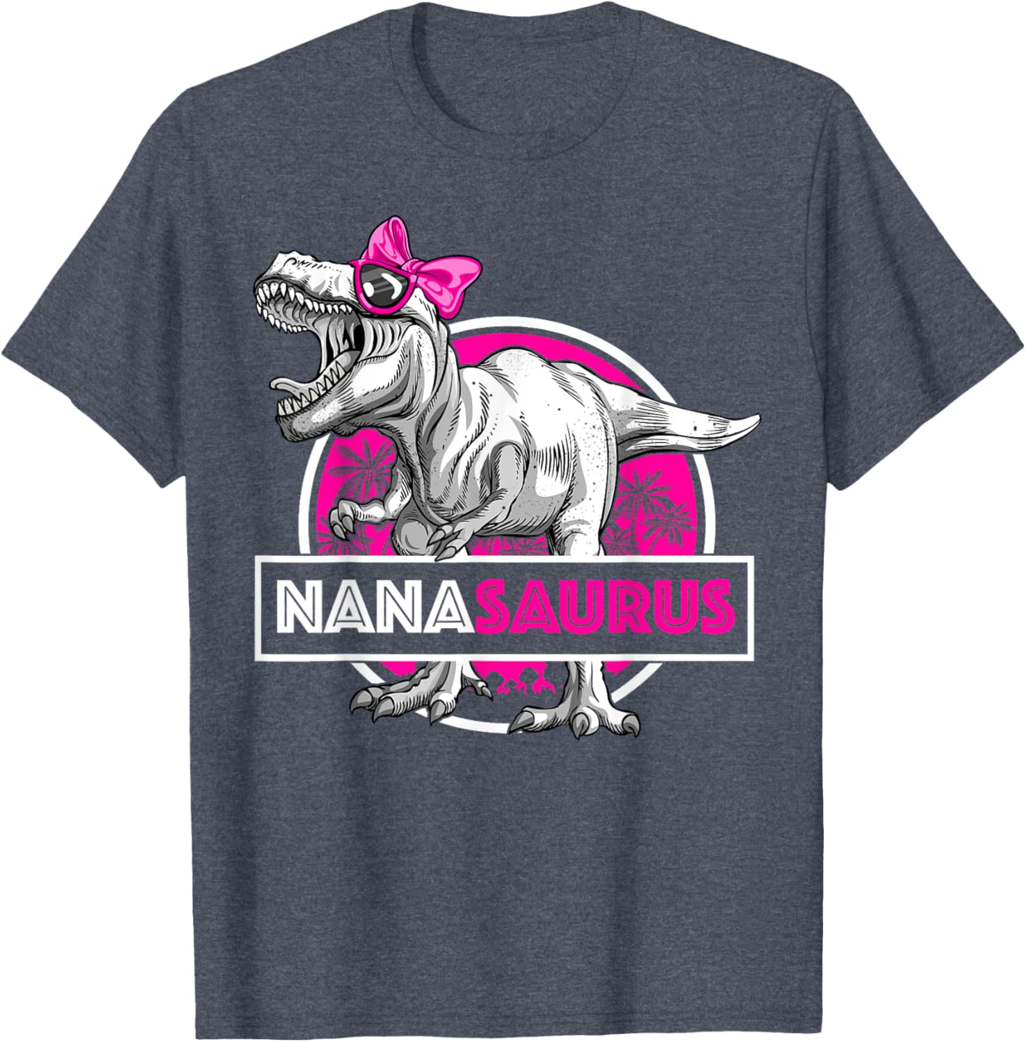 Funny Nanasaurus T-Rex Matching Dinosaur T-Shirt for Grandma and Kids - 19