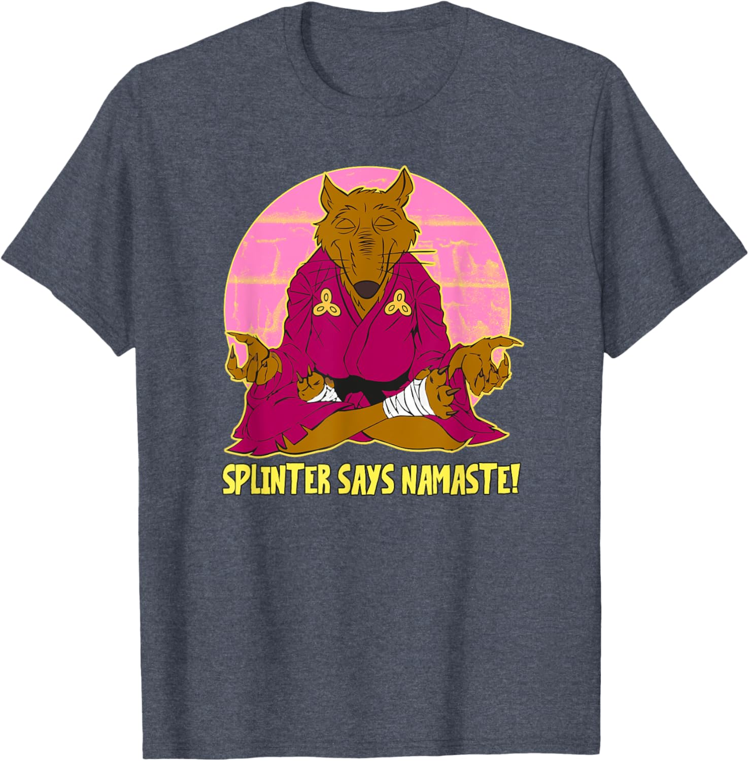 Mademark Teenage Mutant Ninja Turtles Splinter Says Namaste T-Shirt - 5
