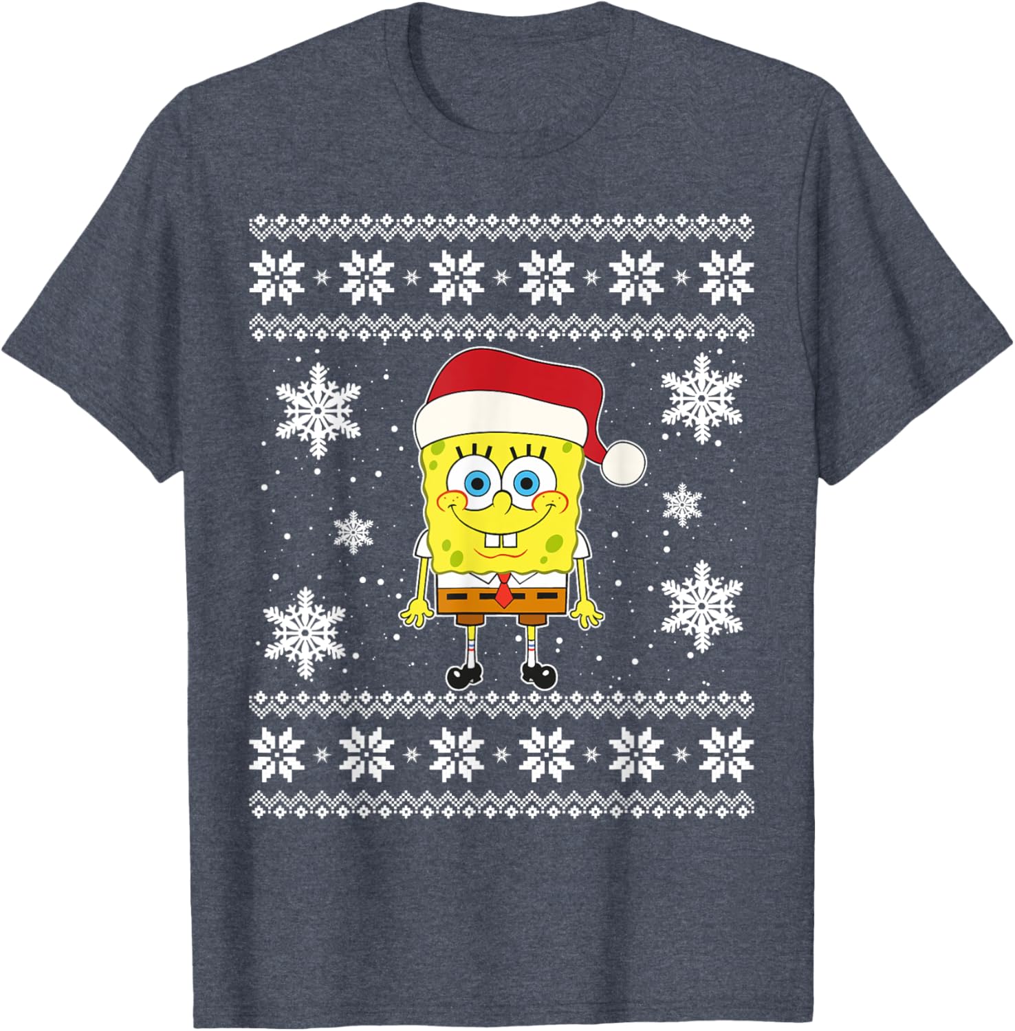Mademark SpongeBob SquarePants Holiday Christmas Graphic T-Shirt for Fun - 23