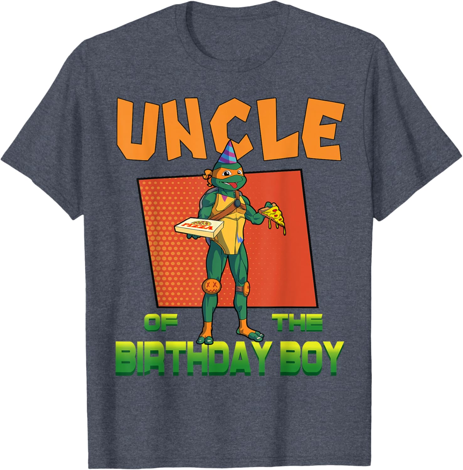 Mikey Uncle of the Birthday Boy Pizza Party T-Shirt - TMNT Fun Apparel - 3