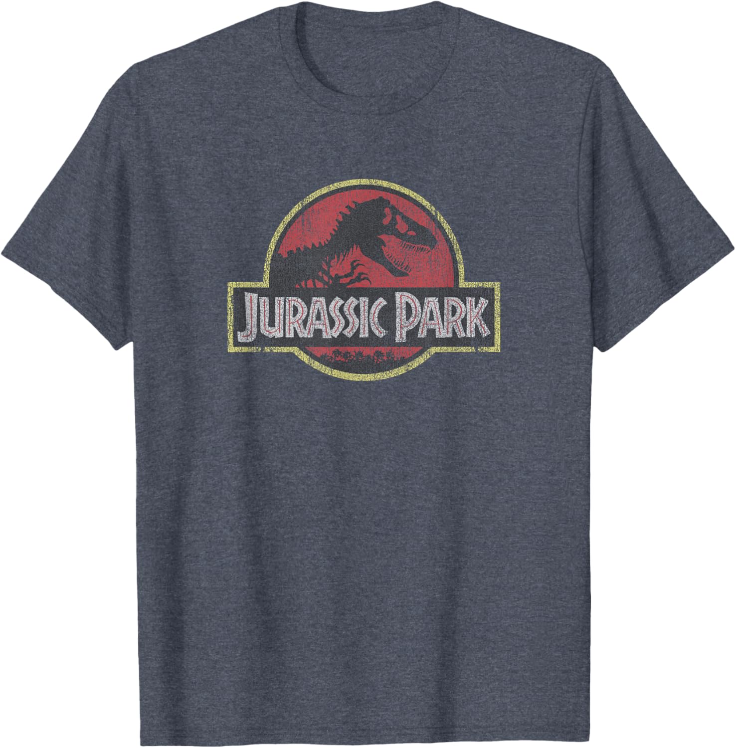 Classic Jurassic Park Retro Red Distressed Logo T-Shirt for Fans - 7