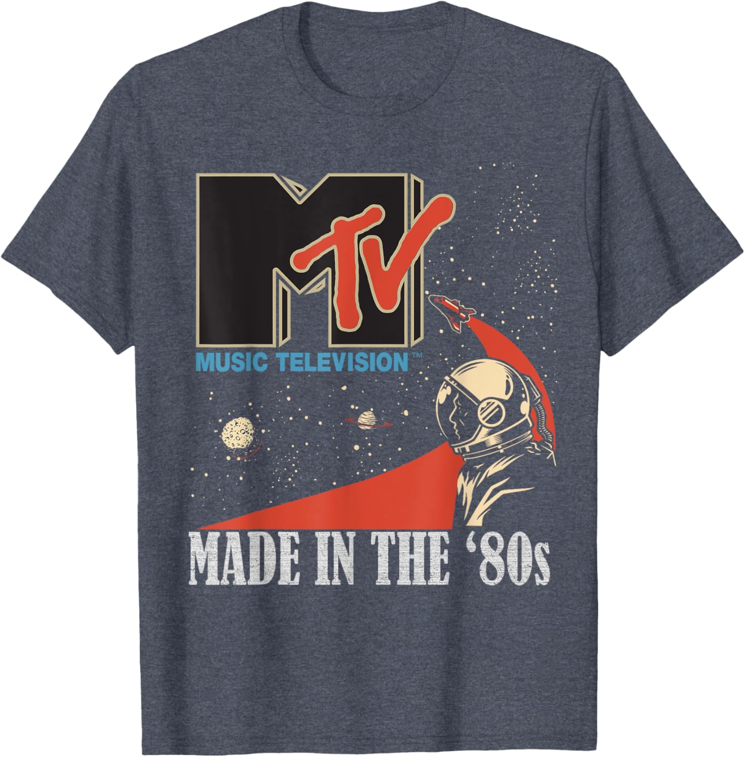 Mademark MTV Space Rocket Planets Astronaut T-Shirt Vintage 80s Style - 4