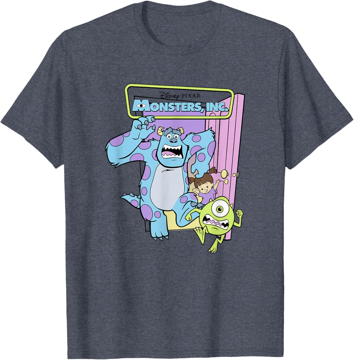 Monsters Inc Sulley Mike Boo Trio Logo T-Shirt for Fans and Collectors - 9