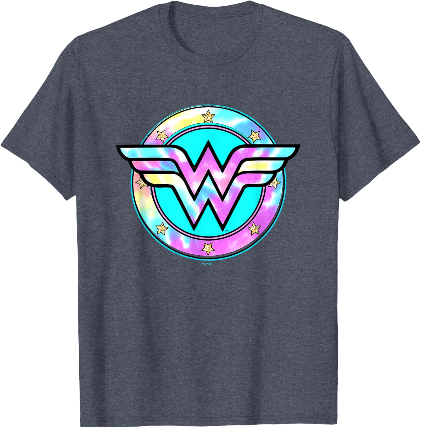 Wonder Woman Rainbow Tie-Dye Superhero Badge T-Shirt for Fans - 14