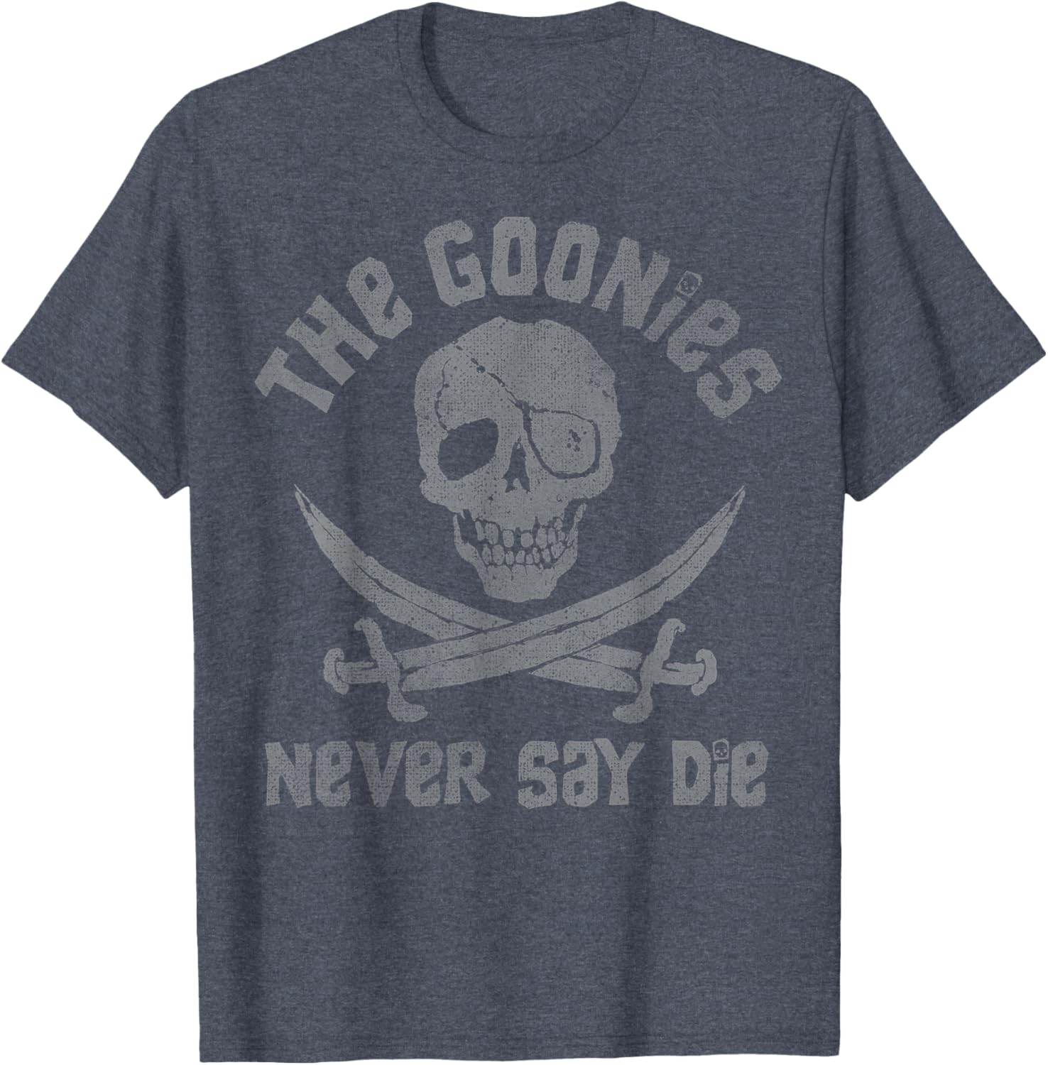 The Goonies Never Say Die Distressed Skull Swords Logo T-Shirt - 7