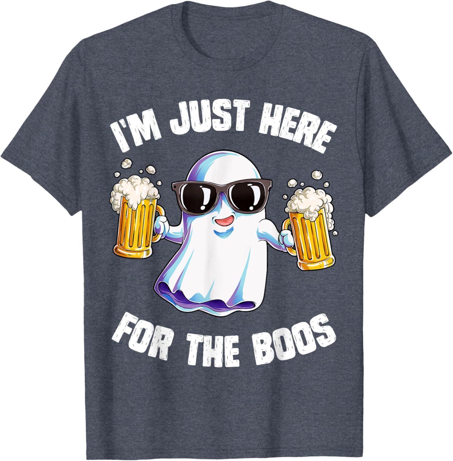 Funny Halloween Ghost T-Shirt for Men and Women I'm Just Here For The Boos - 17