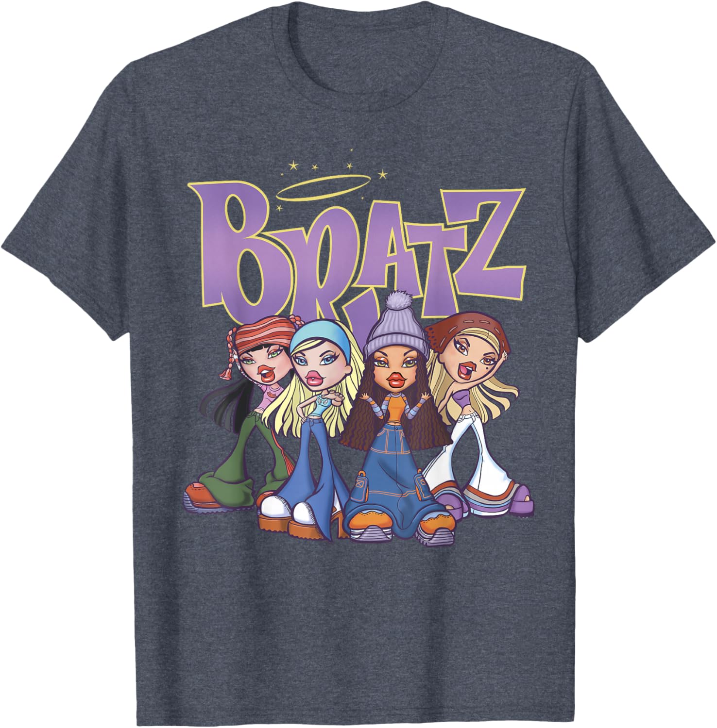 Bratz Original Four Group Shot Logo T-Shirt for Trendy Fashion Lovers - 4