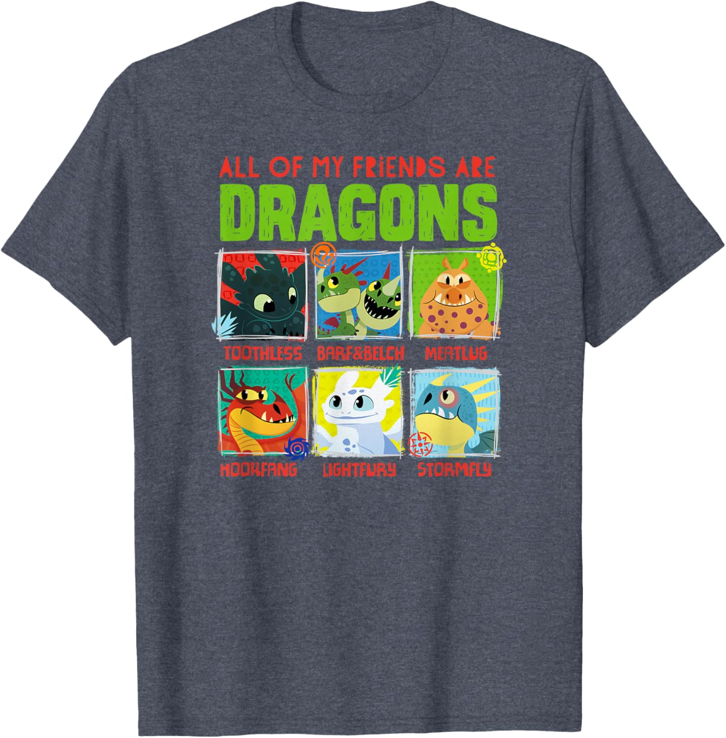 How to Train Your Dragon 3 Hidden World Dragon Friends T-Shirt for Fans - 10