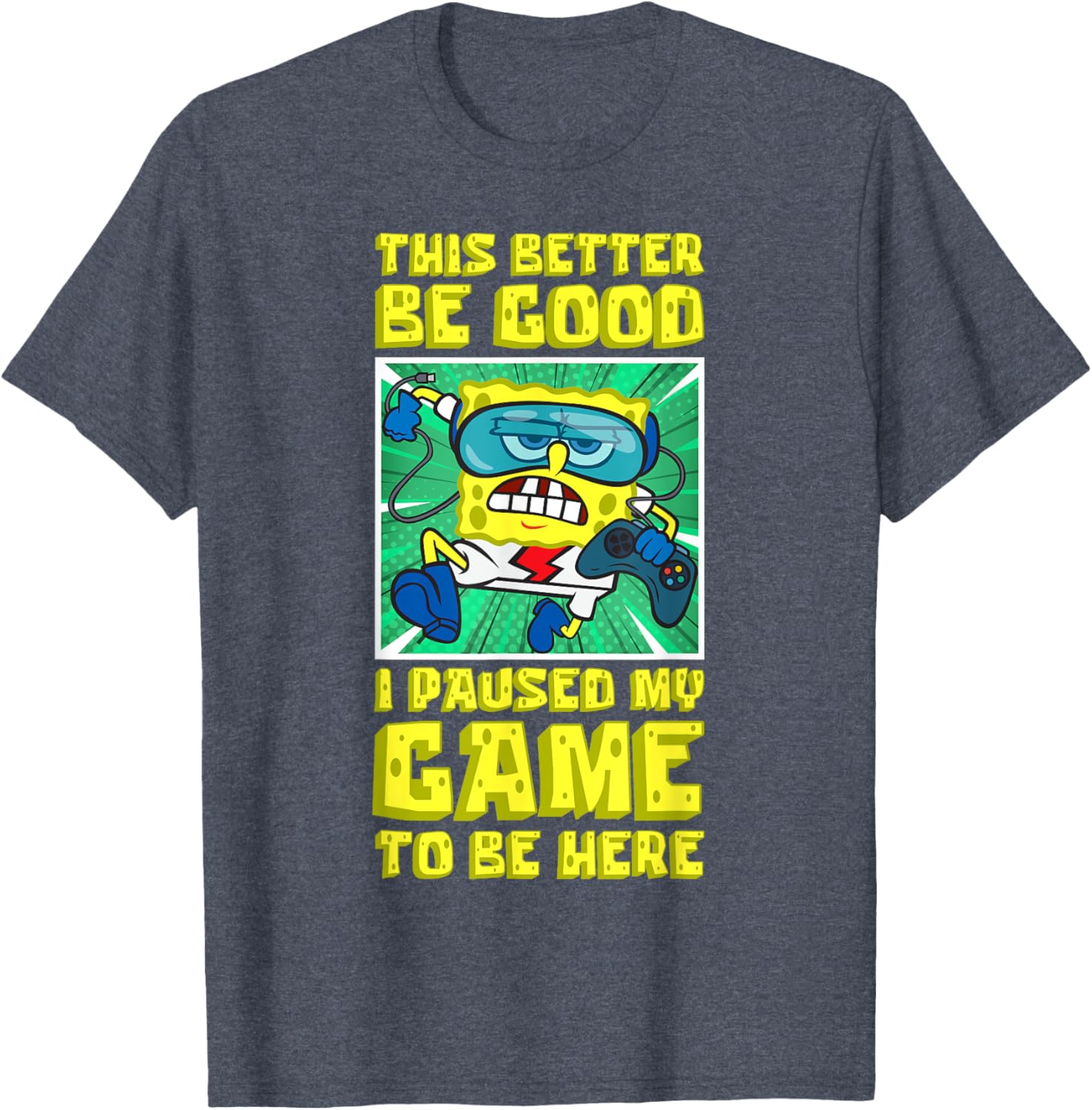 Mademark SpongeBob SquarePants Gamer Running T-Shirt for Fun Style - 4
