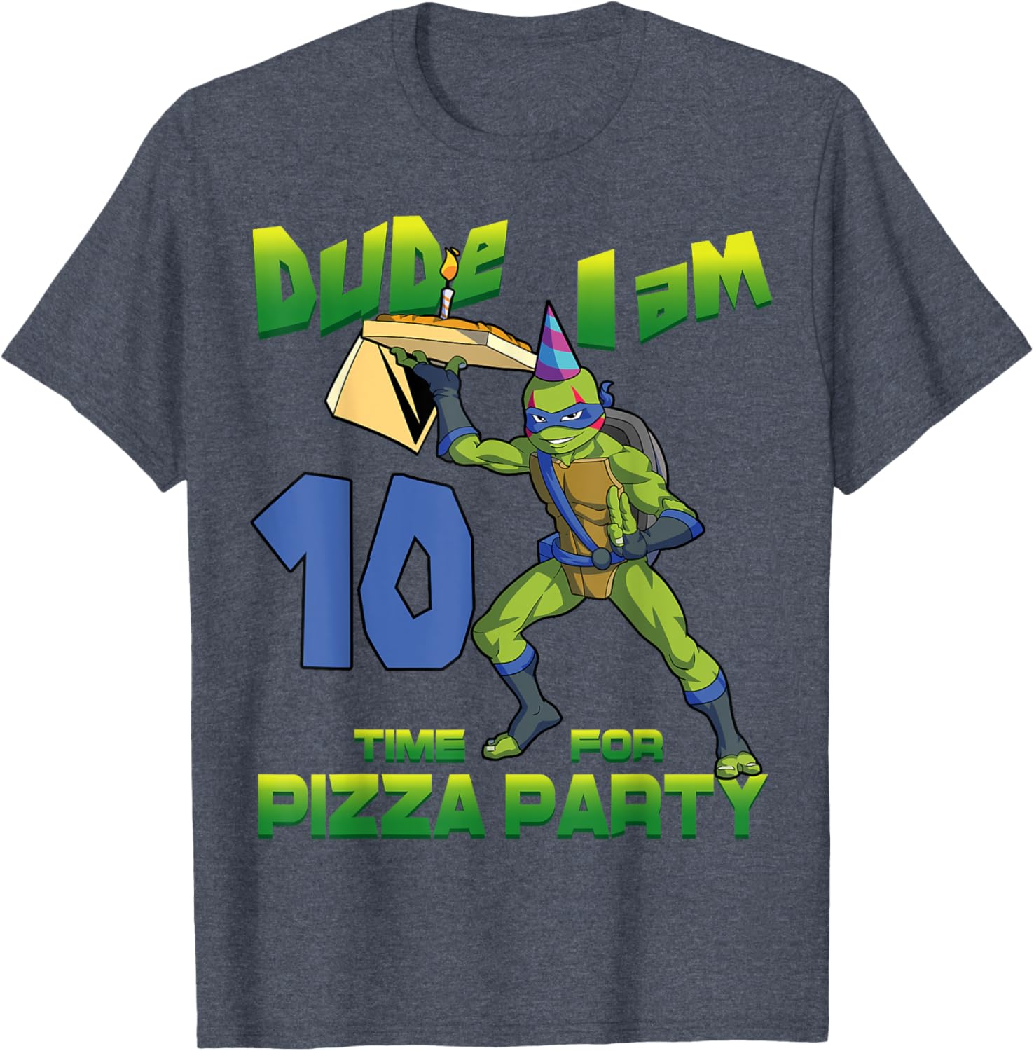 Mademark Teenage Mutant Ninja Turtles Pizza Birthday T-Shirt for Kids - 10