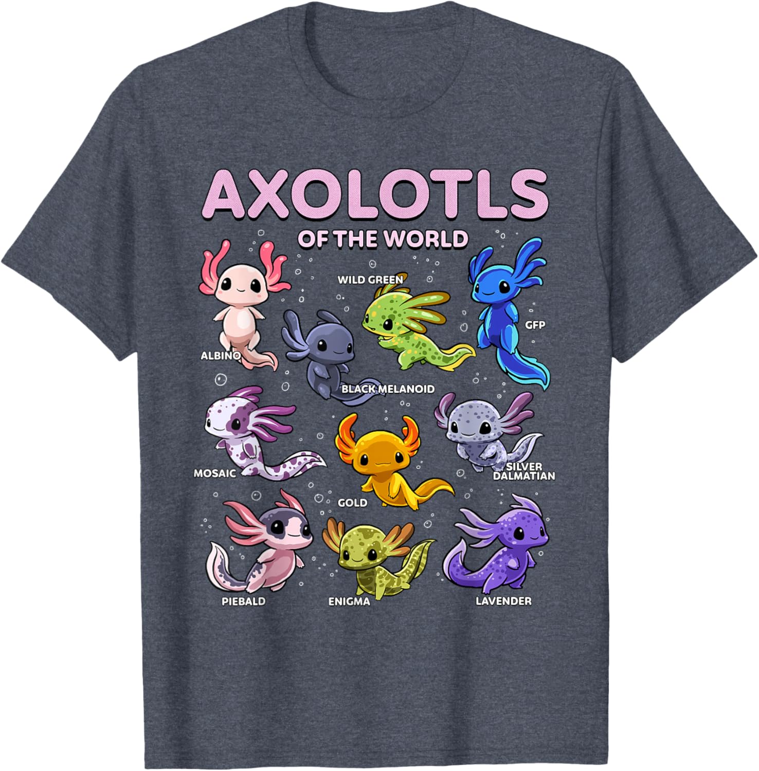 Kawaii Axolotl T-Shirt for Animal Lovers | Cute Axolotls of the World - 26