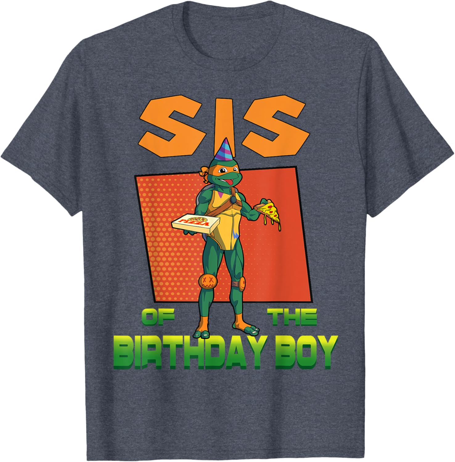 Mademark Teenage Mutant Ninja Turtles Mikey Pizza Birthday Party T-Shirt - 24