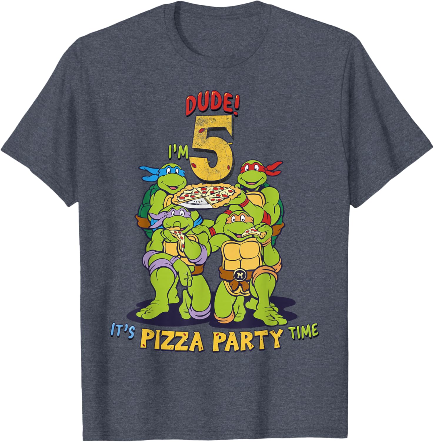 Teenage Mutant Ninja Turtles Pizza Party T-Shirt for Boys Age 5 - 2