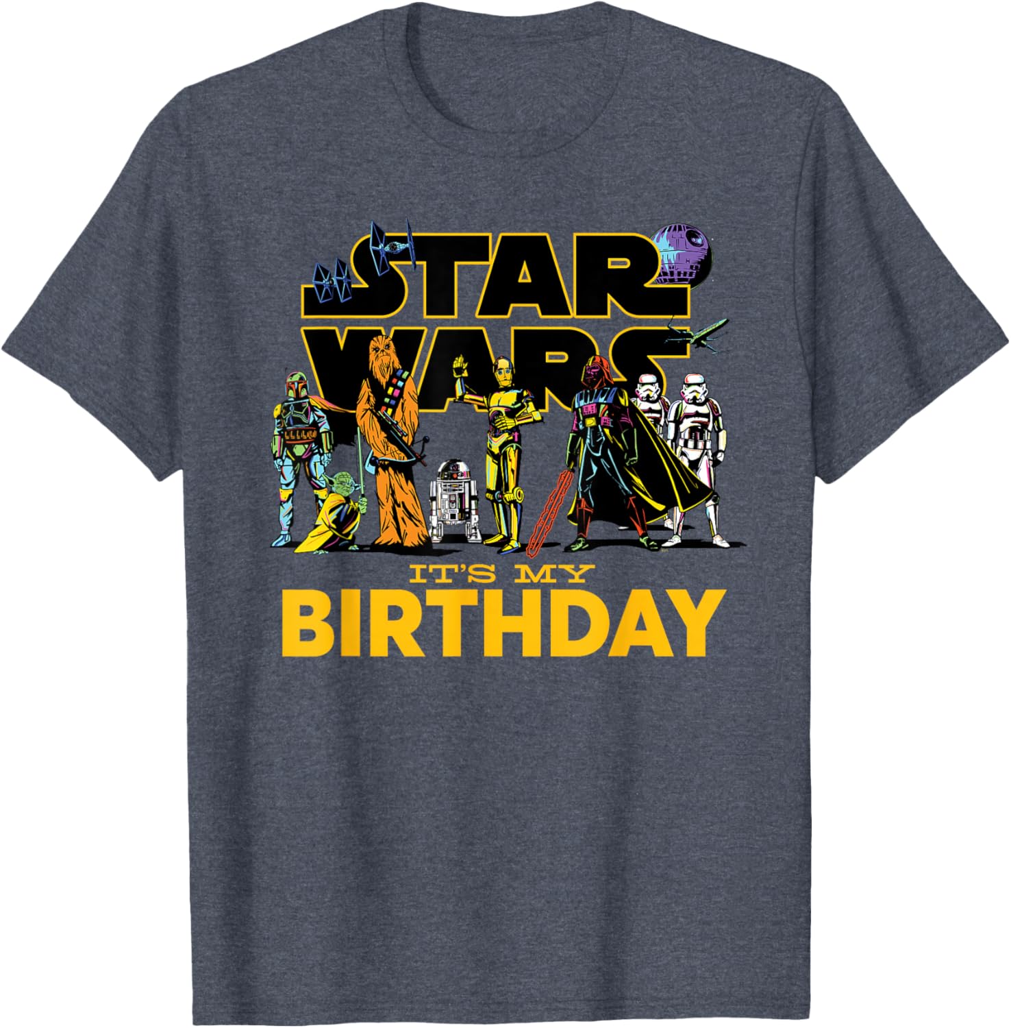 Star Wars Birthday T-Shirt for Kids Featuring Classic Characters Design - 9