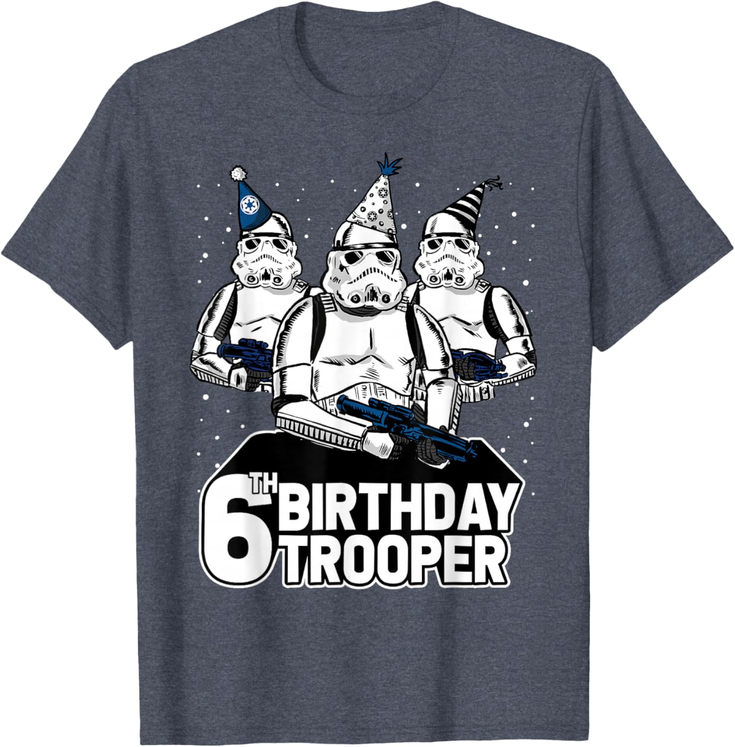 Star Wars Stormtrooper Party Hats T-Shirt for 6th Birthday Celebration - 5