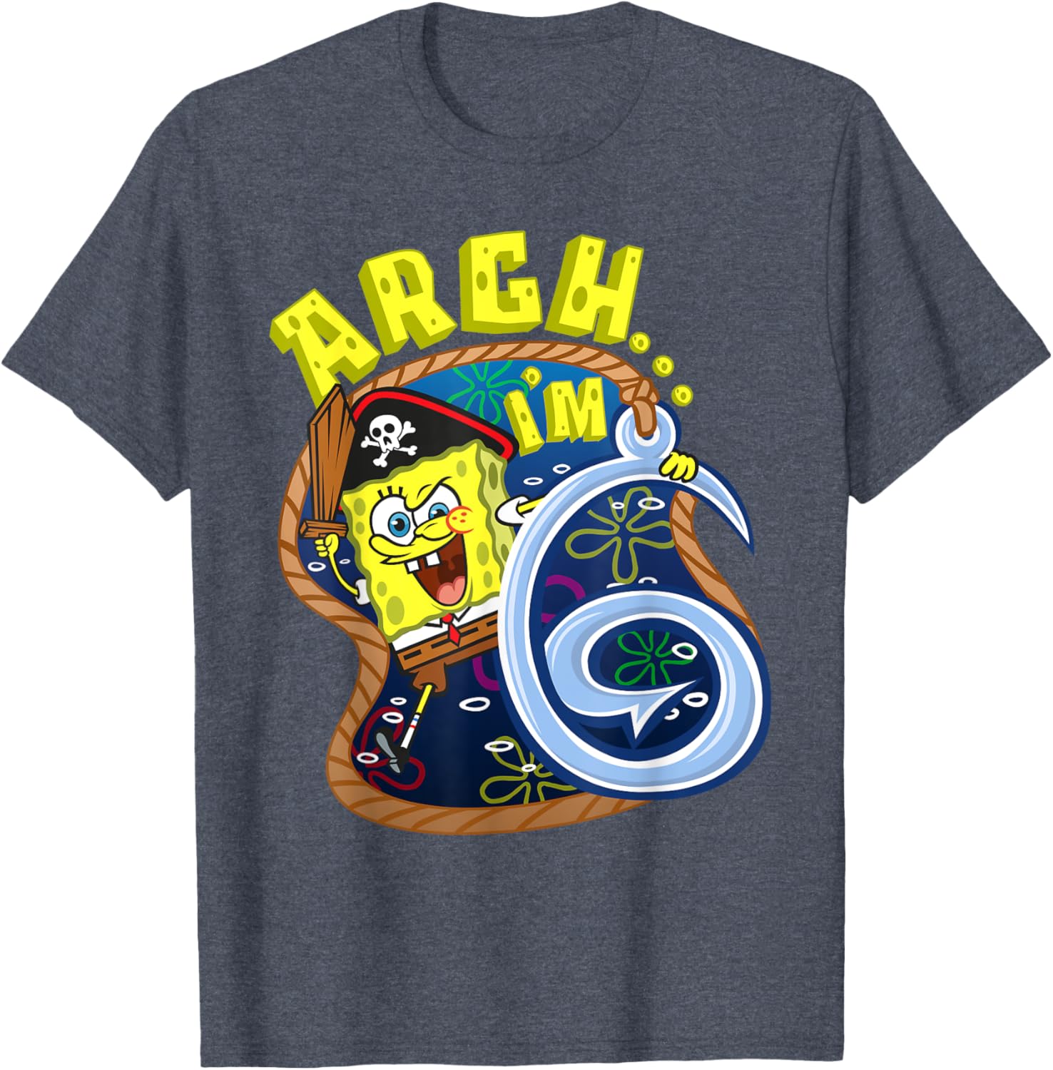 Mademark SpongeBob SquarePants Pirate Theme T-Shirt for 6th Birthday - 6